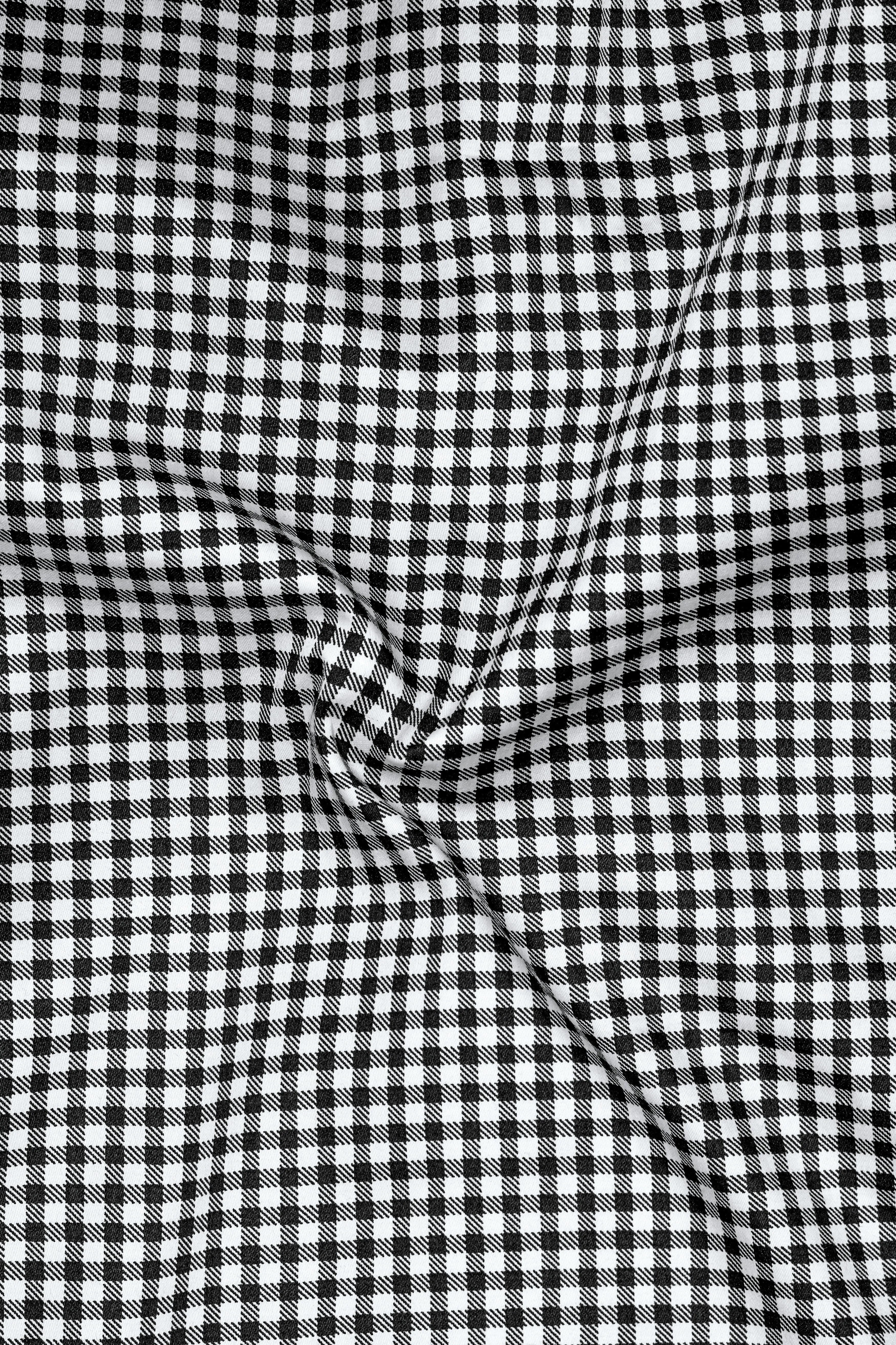 Regalis-Jade Black And Bright White Gingham Plaid Super Soft Premium Cotton Dress Shirt sold by French Crown product image thumbnail 3