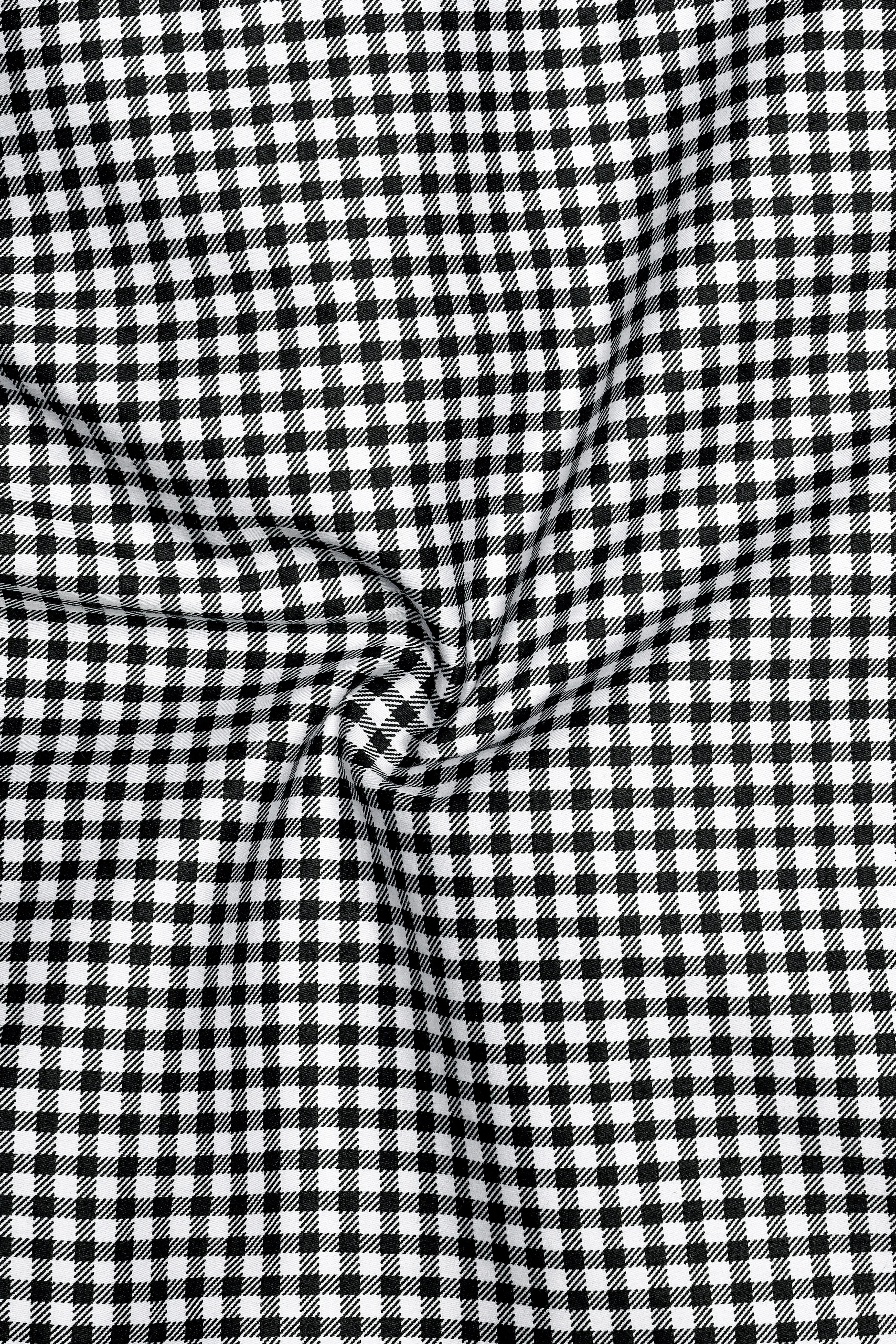 Regalis-Jade Black And Bright White Gingham Plaid Subtle Sheen Super Soft Premium Cotton Dress Shirt sold by French Crown product image thumbnail 3