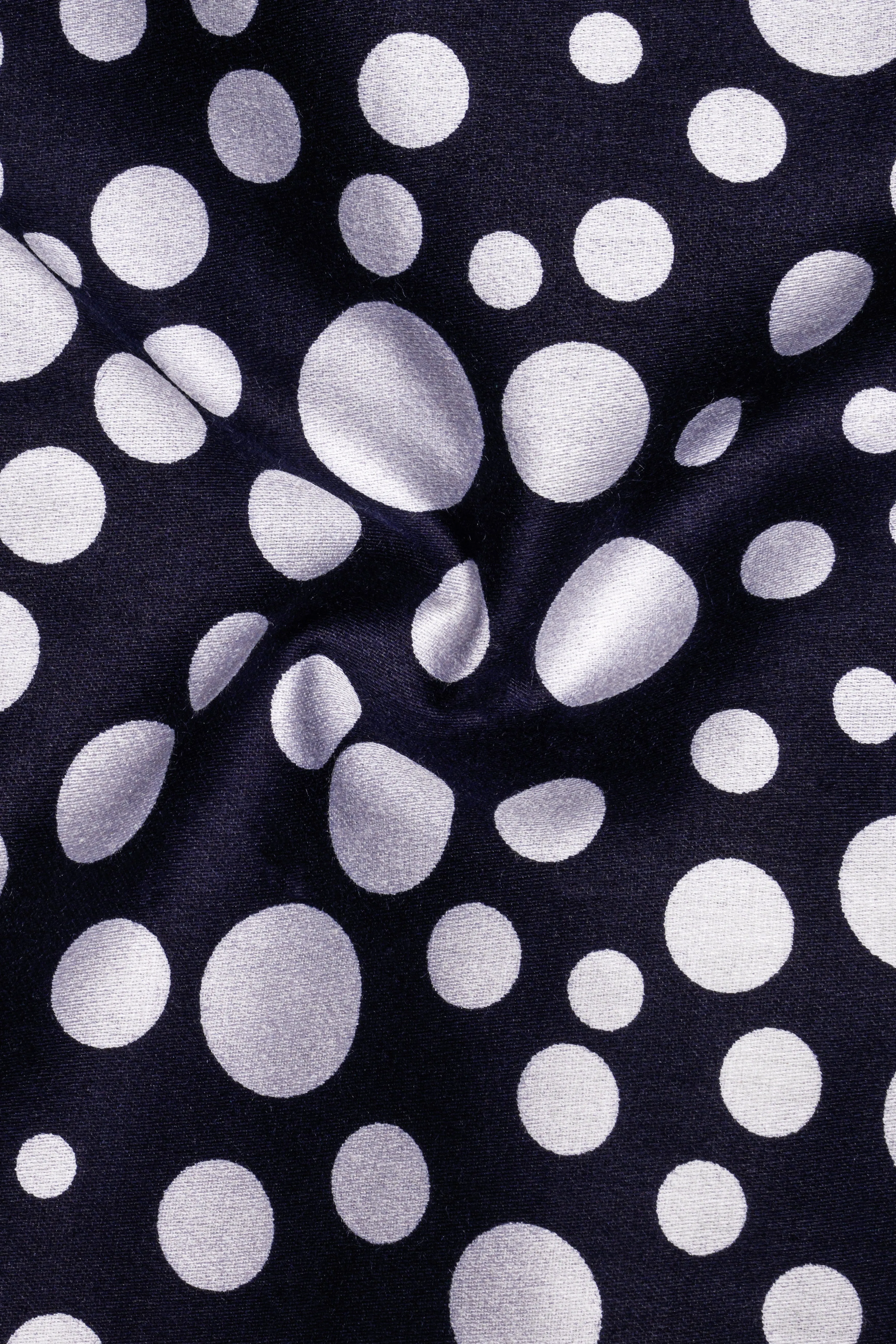 Vistiq-Mirage Blue And Bright White Polka Dot Printed Subtle Sheen Super Soft Premium Cotton Casual Kurta Shirt sold by French Crown product image thumbnail 3