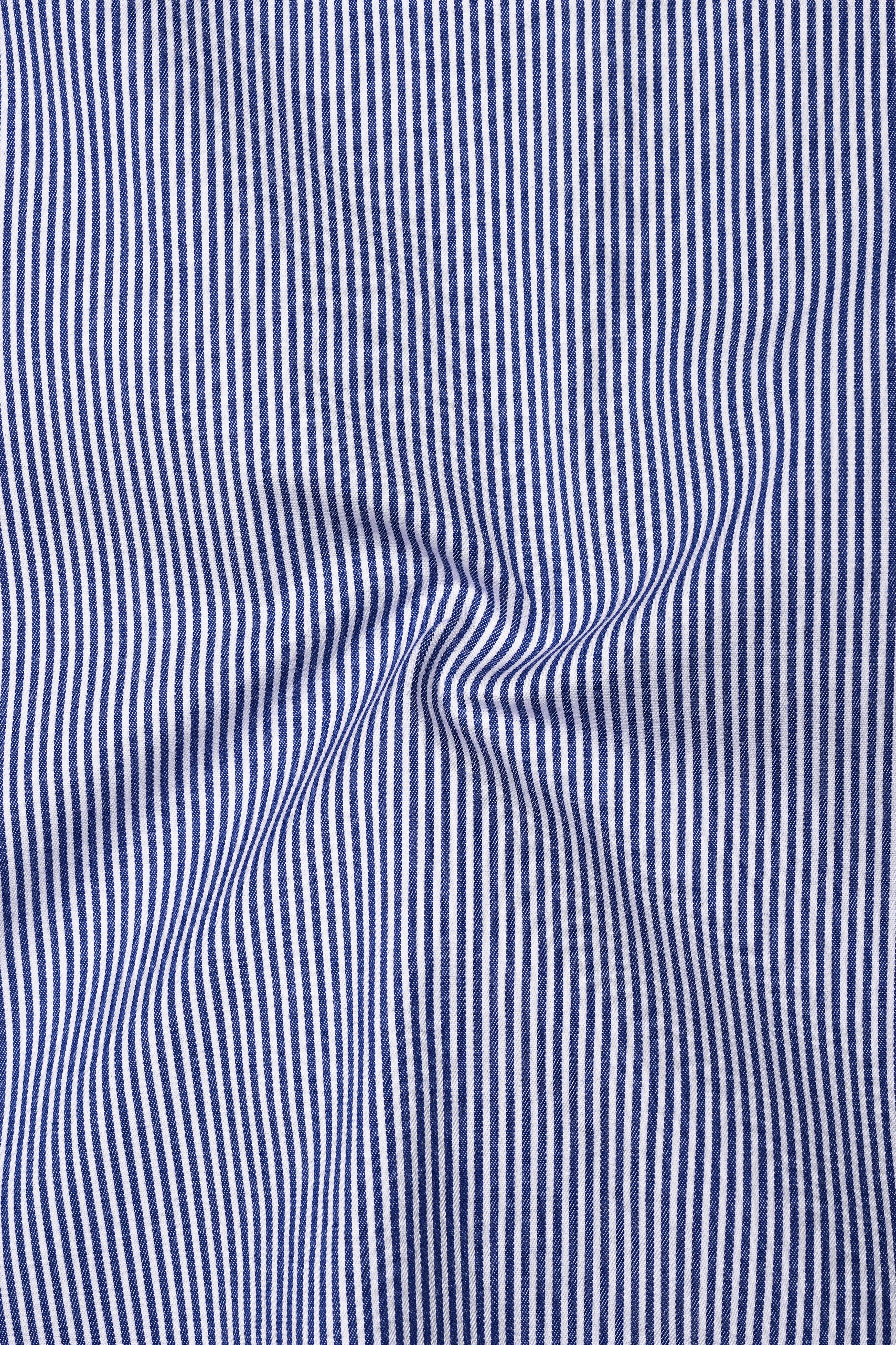 Velorin-Steel Blue Pinstriped Super Soft Premium Cotton Dress Shirt sold by French Crown product image thumbnail 3