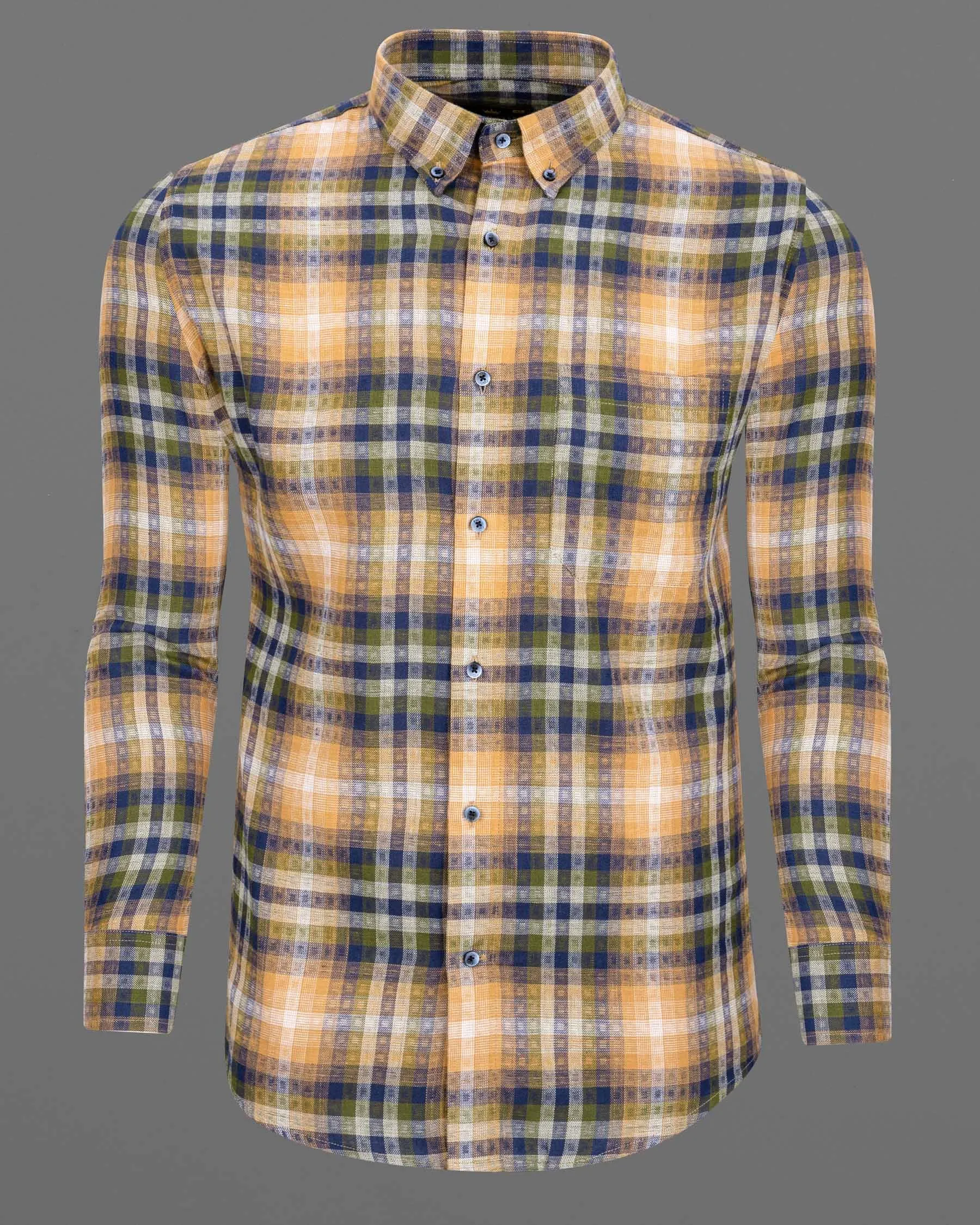 Biscay Blue with Porsche Twill Plaid Premium Cotton Shirt sold by French Crown product image thumbnail 5