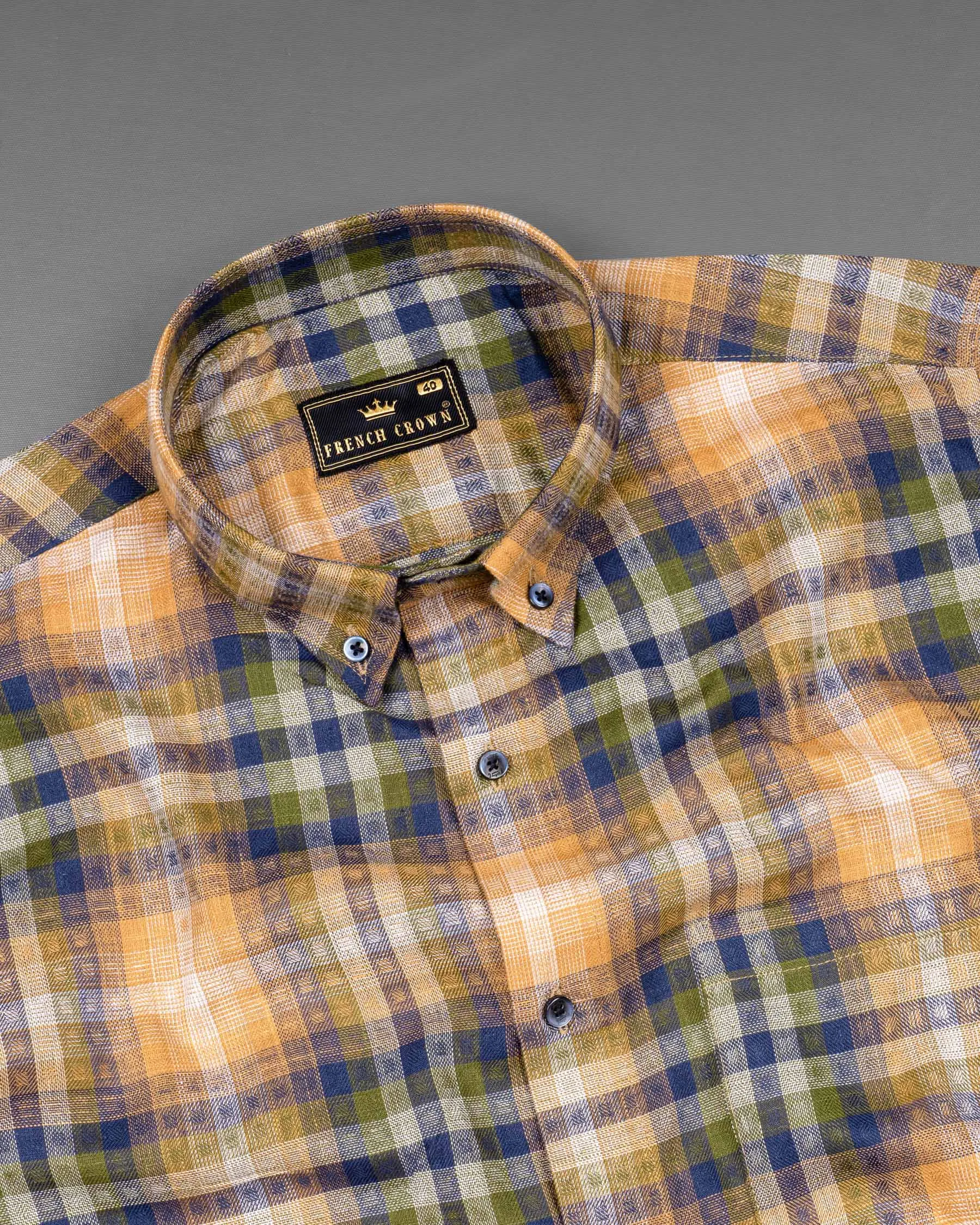 Biscay Blue with Porsche Twill Plaid Premium Cotton Shirt sold by French Crown product image thumbnail 4