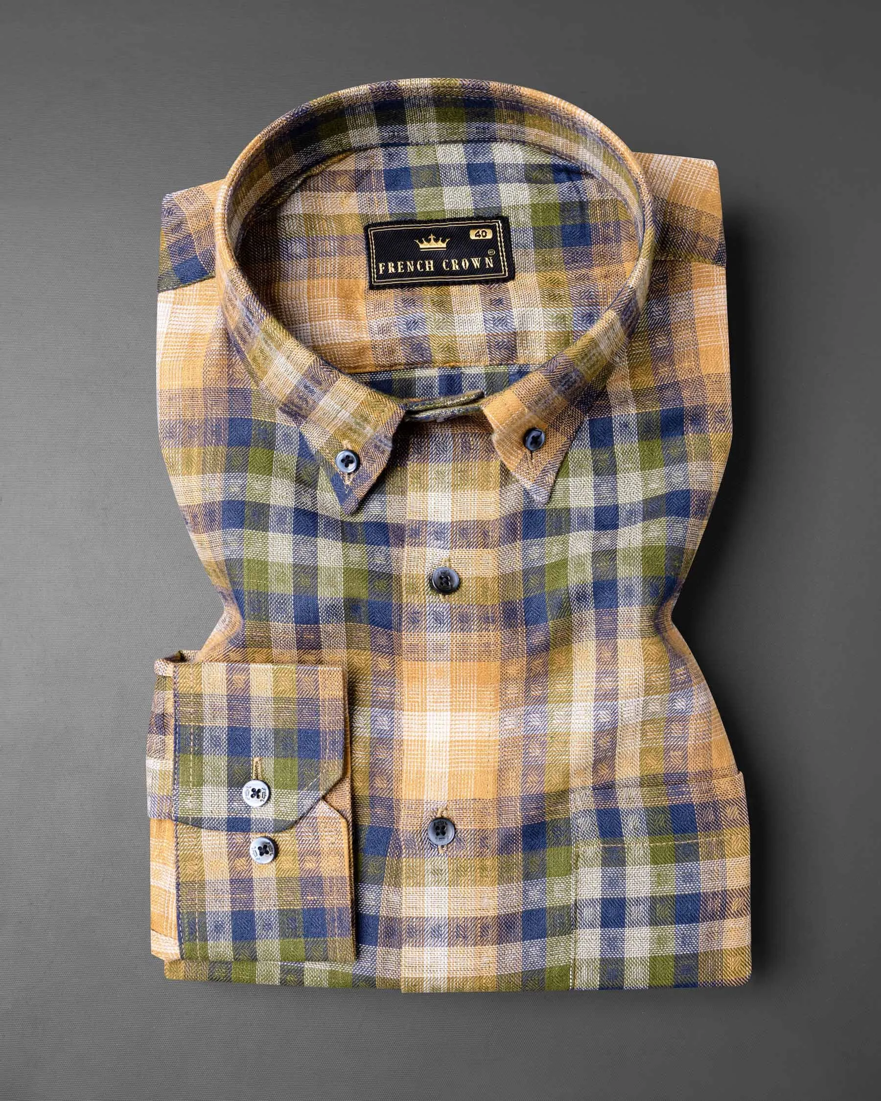 Biscay Blue with Porsche Twill Plaid Premium Cotton Shirt sold by French Crown product image thumbnail 3
