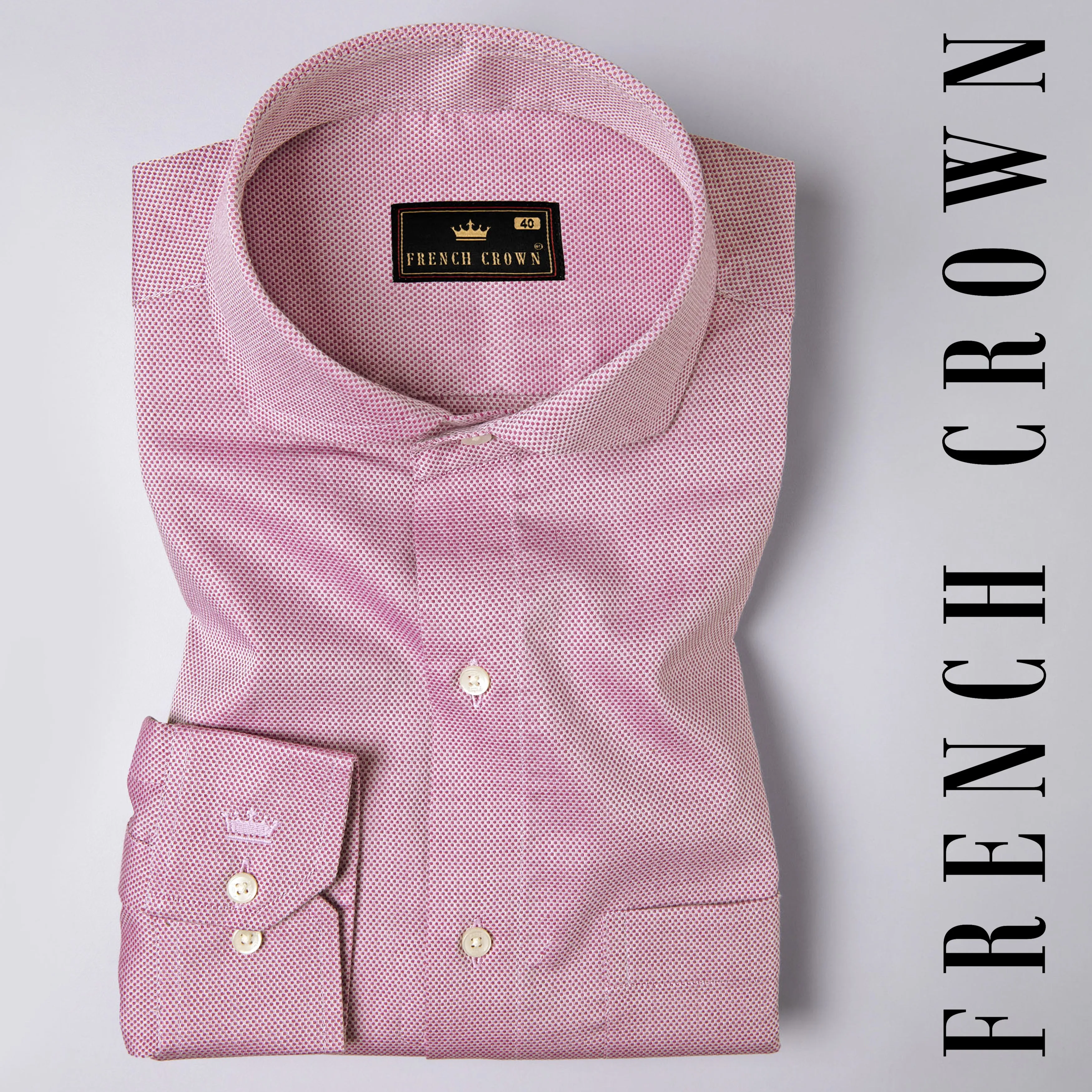 Purple Dobby Textured Premium Giza Cotton Shirt sold by French Crown