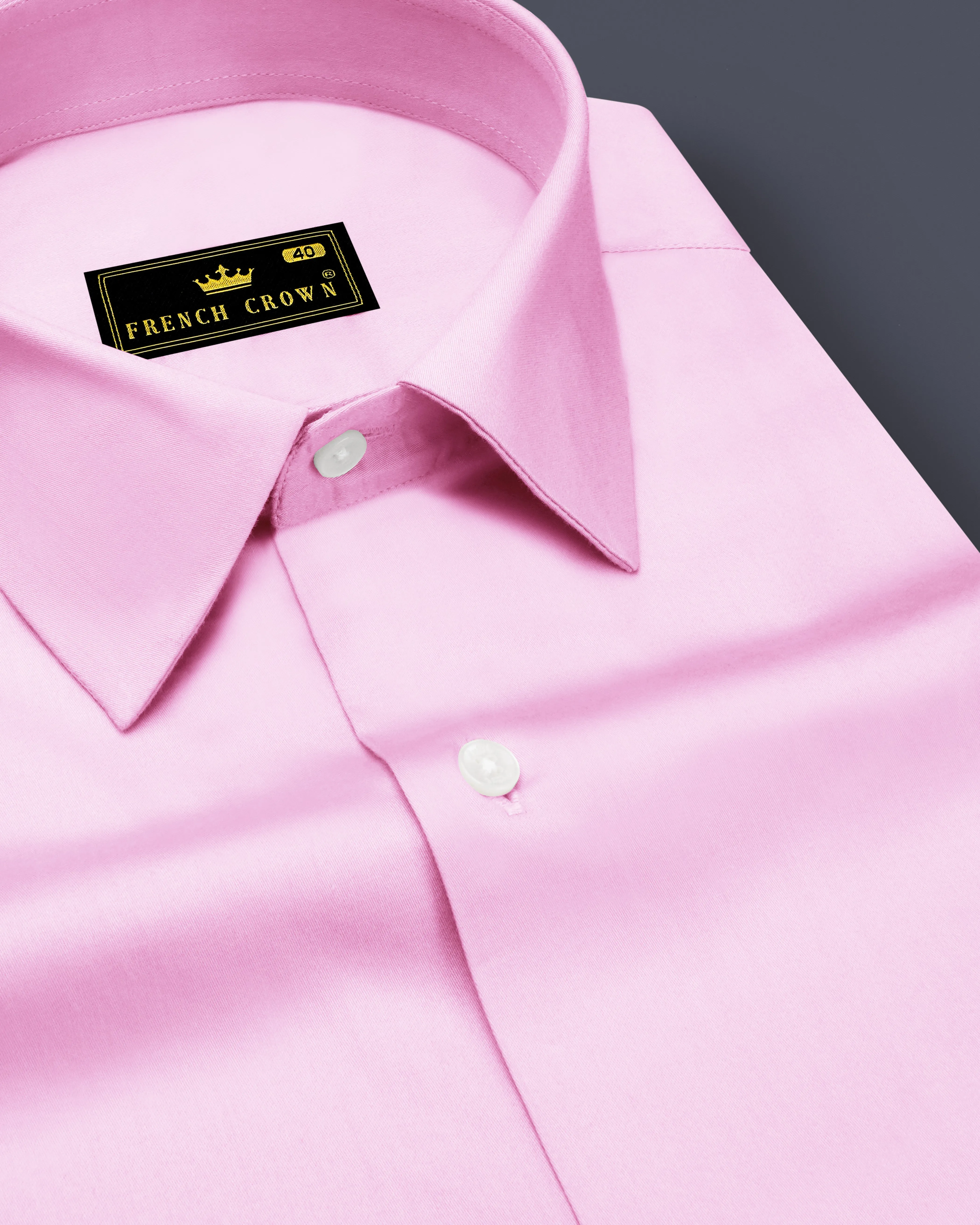 Rosevo-Pastel Pink Subtle Sheen Super Soft Premium Cotton Dress Shirt sold by French Crown