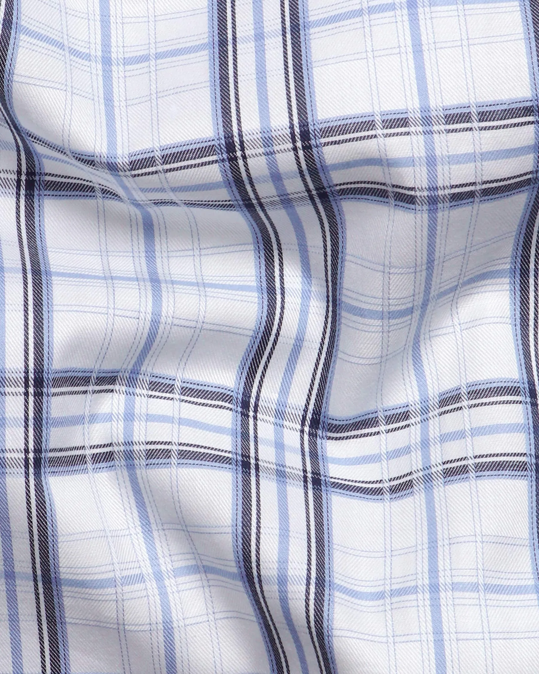 Bright White Plaid Premium Cotton Winter SHIRT sold by French Crown product image thumbnail 2