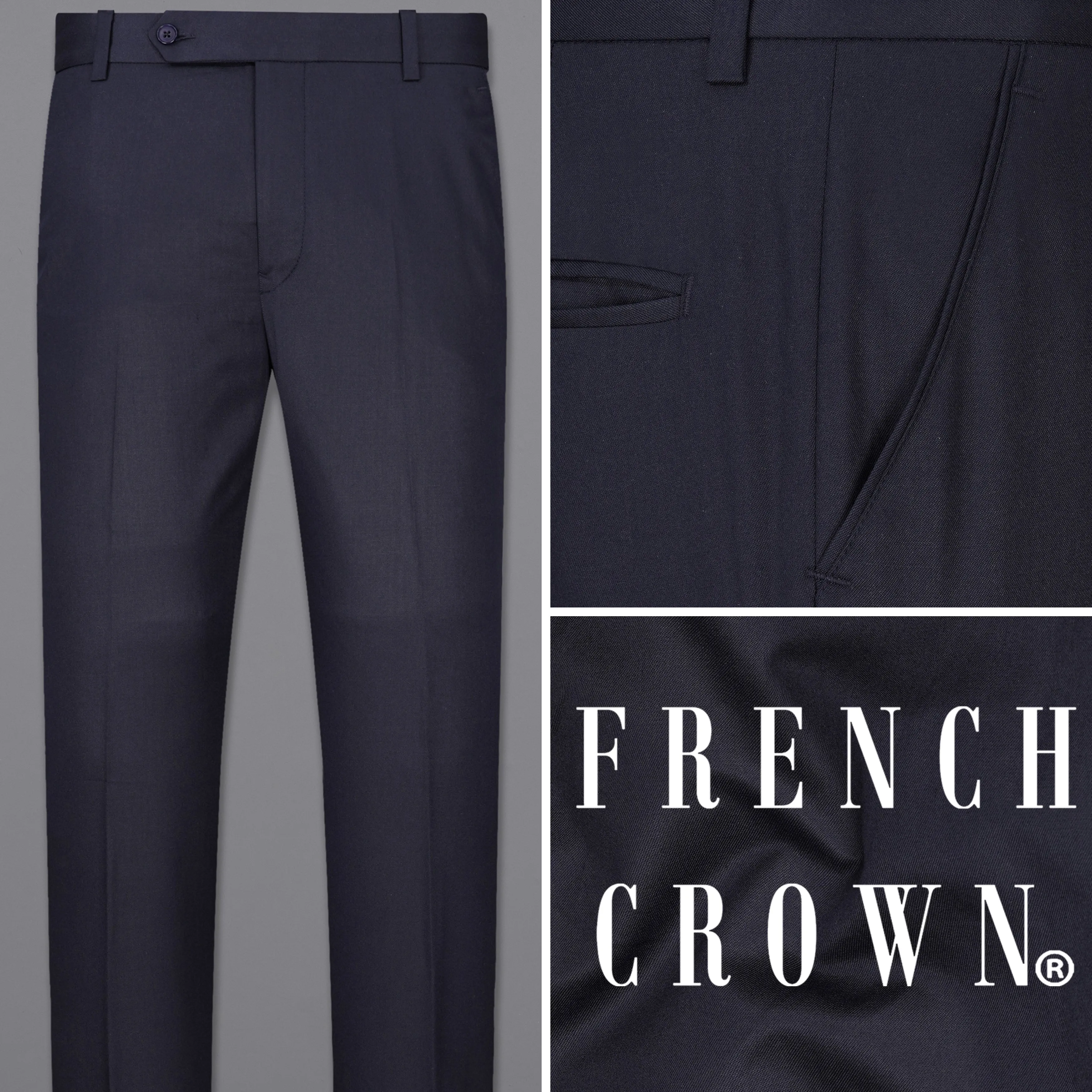 Gunmetal Blue Pant sold by French Crown