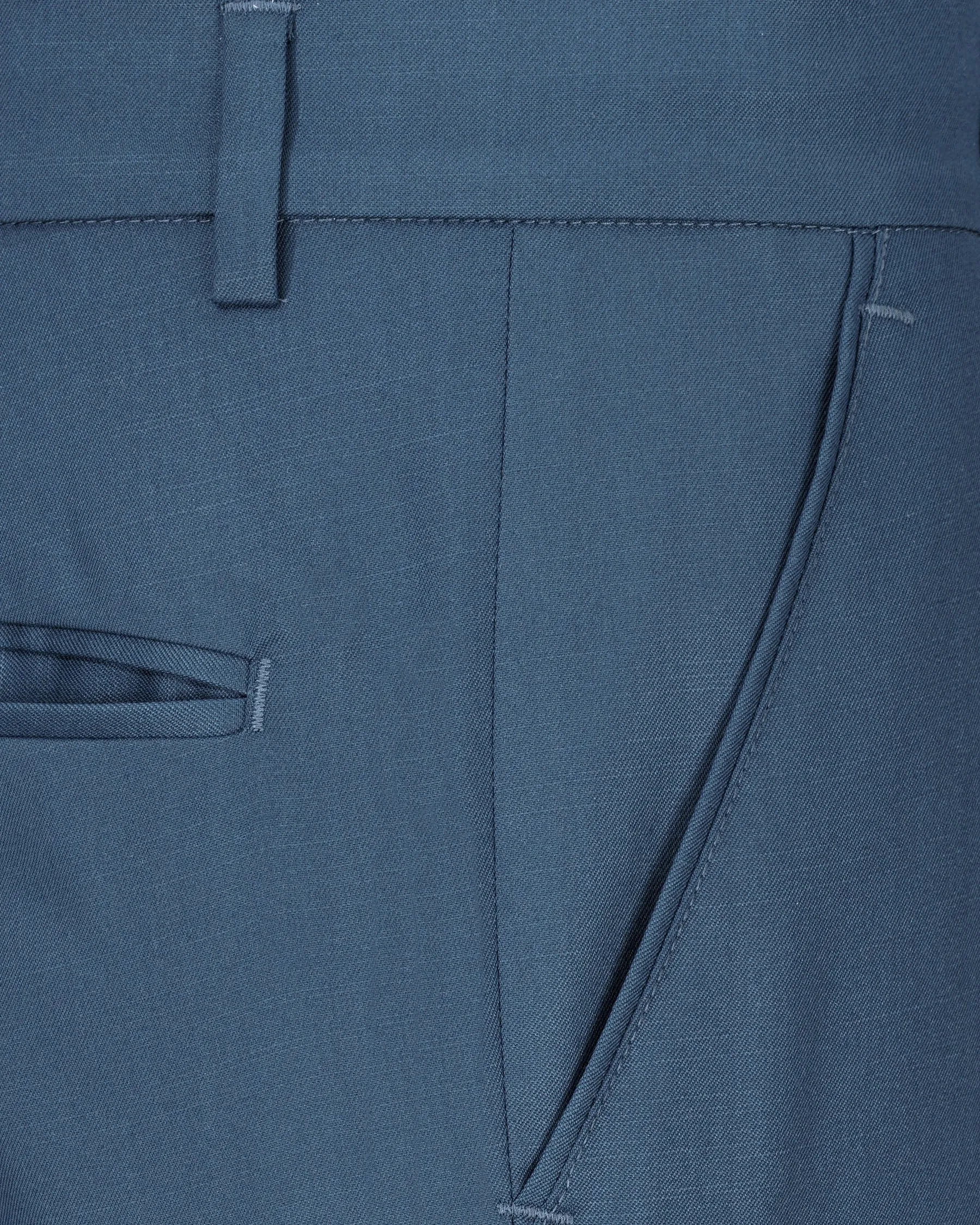 River Bed Blue Textured Pant sold by French Crown product image thumbnail 5