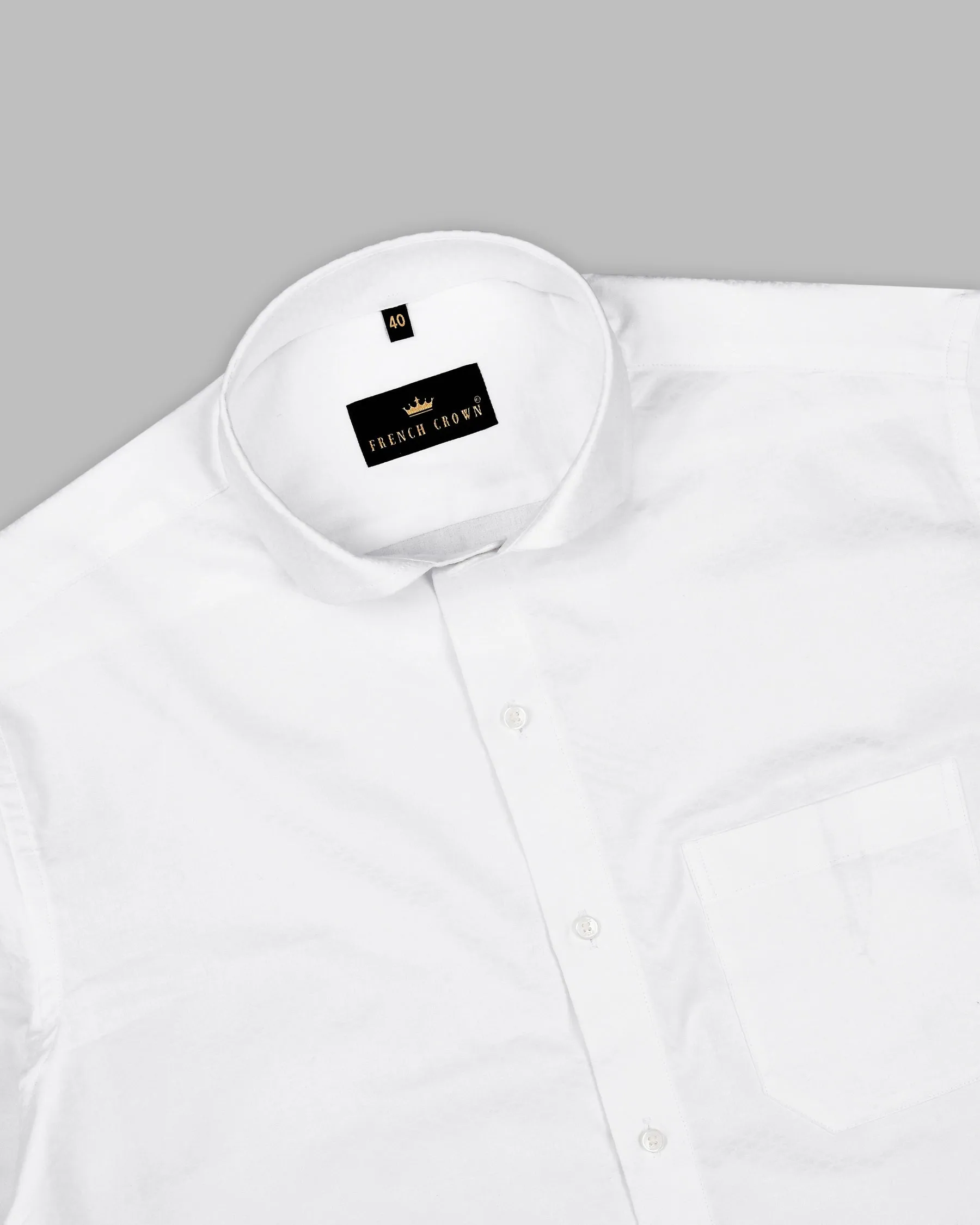 Bright White Jacquard Textured Premium Giza Cotton Shirt sold by French Crown product image thumbnail 5