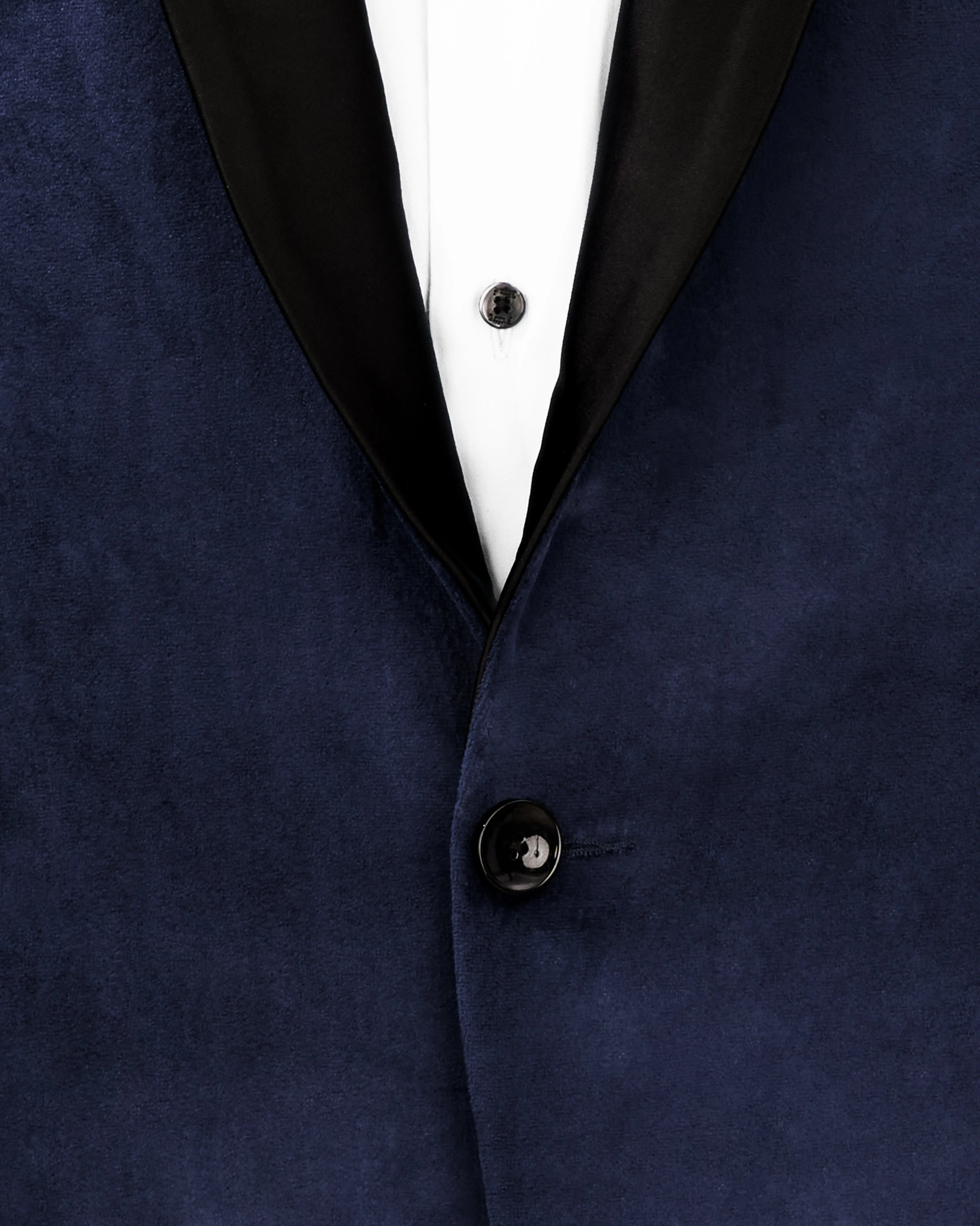 Thunder Blue Velvet Tuxedo Designer Suit sold by French Crown product image thumbnail 5
