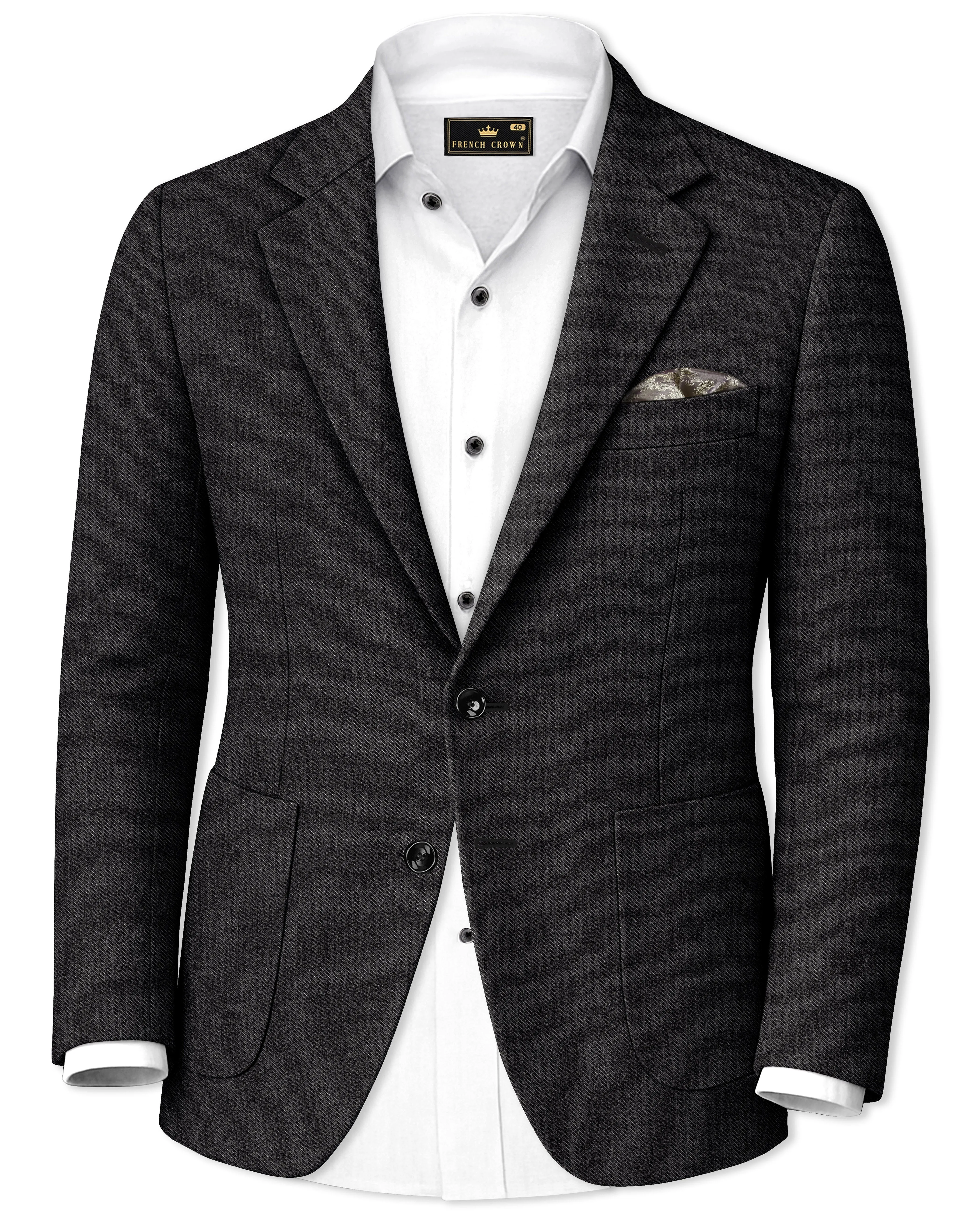 Cinerro-Mine Shaft Gray Textured Tweed Single Breasted Sports Blazer sold by French Crown