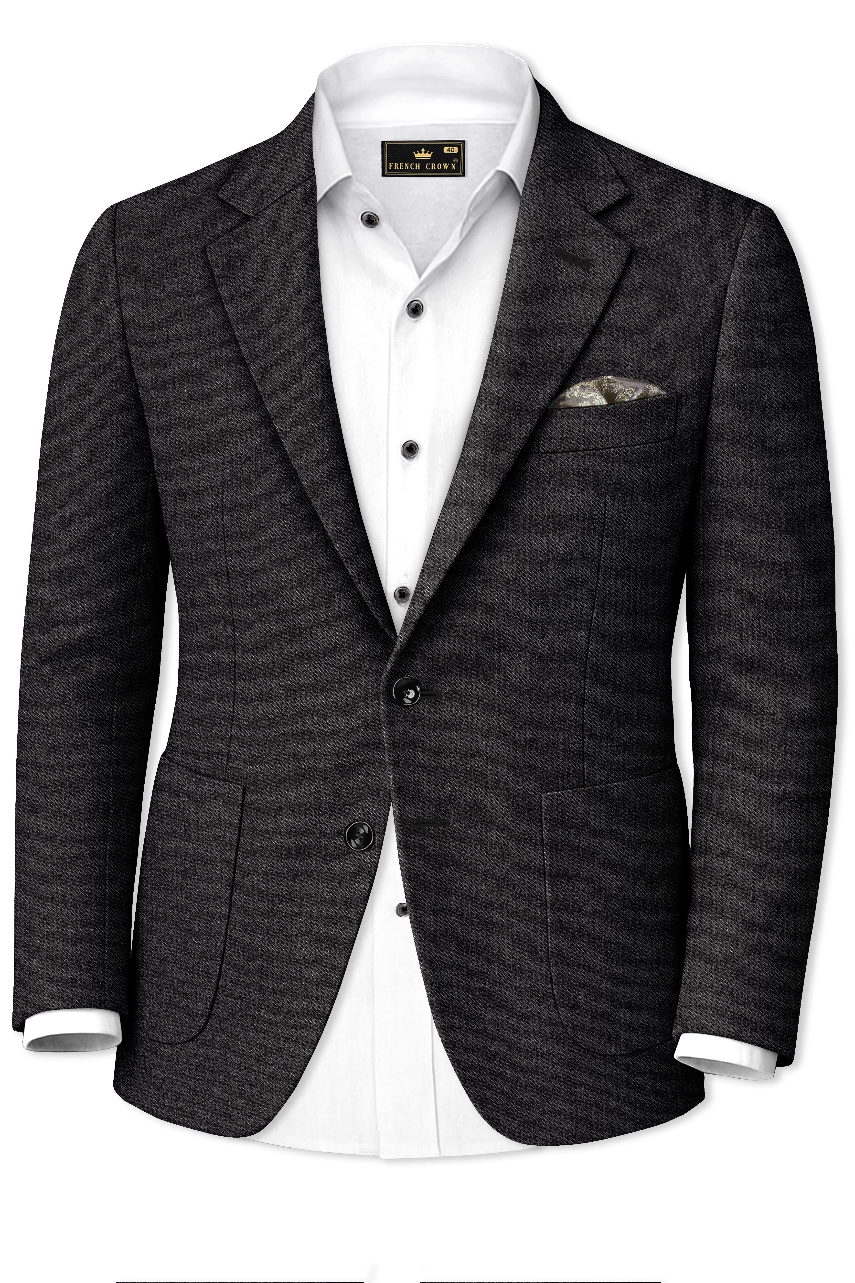 Cinerro-Mine Shaft Gray Textured Tweed Single Breasted Sports Blazer sold by French Crown product image thumbnail 2