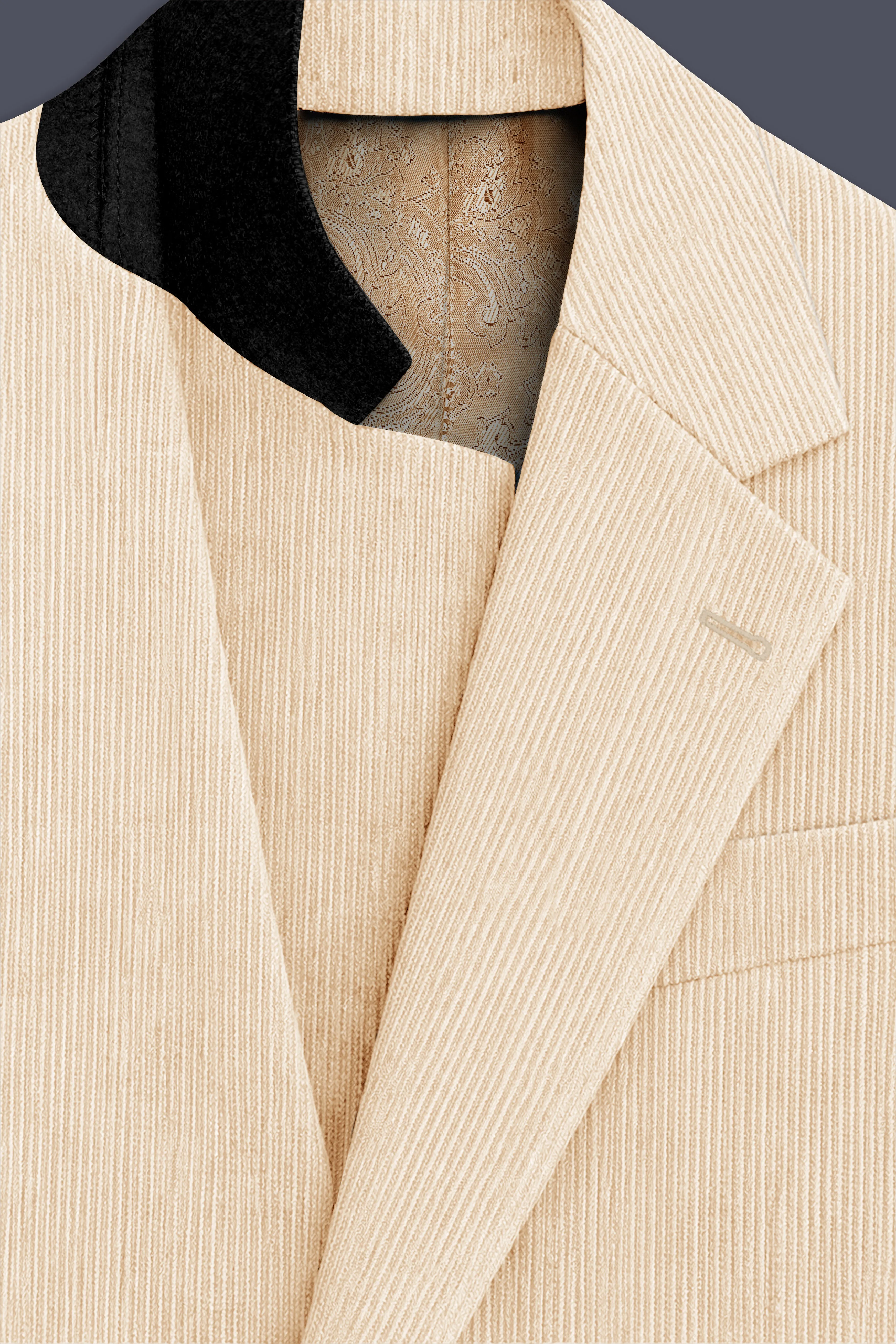 Hispanoro-Spanish Cream Corduroy Single Breasted Sports Blazer sold by French Crown product image thumbnail 4