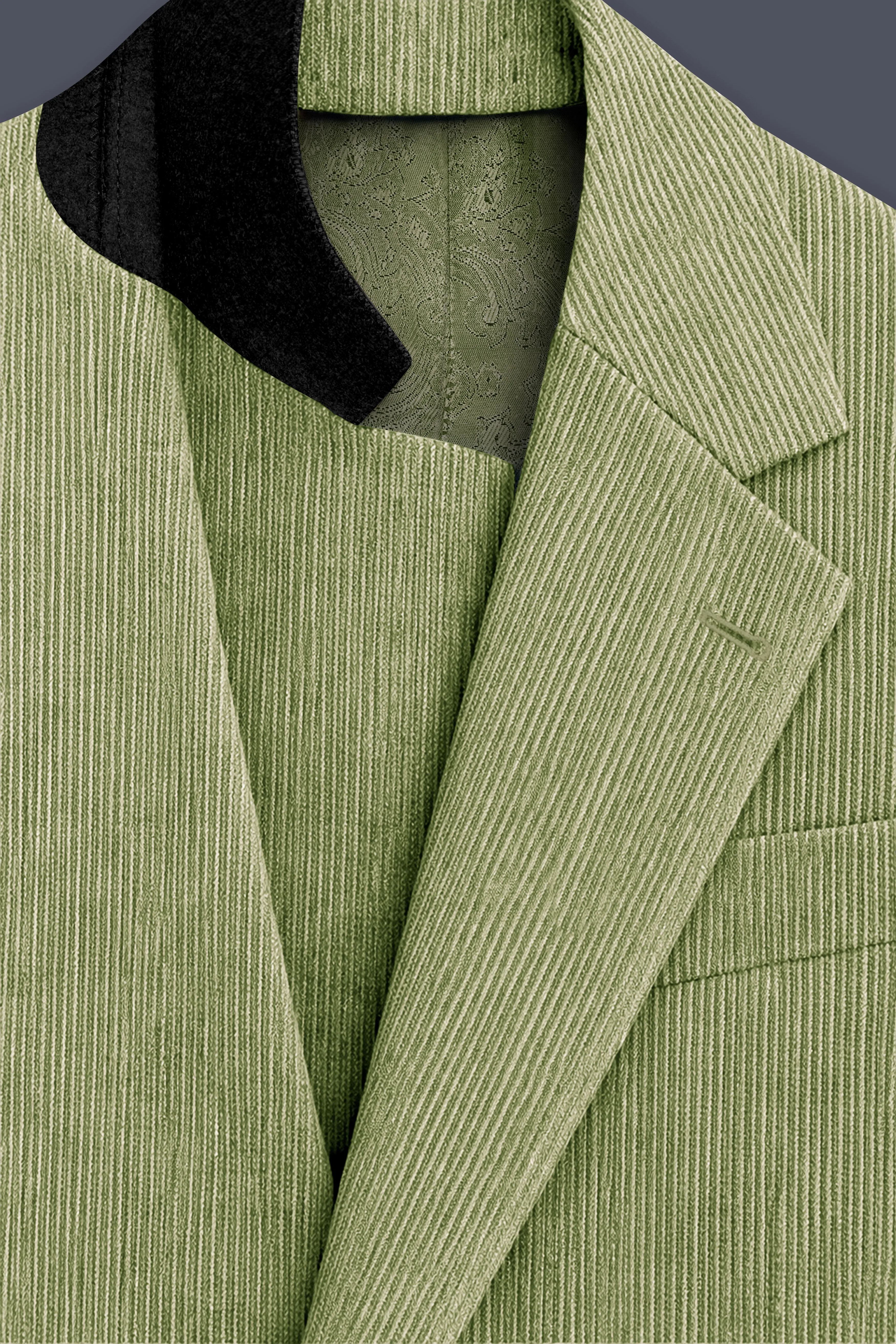 Aurethist-Thistle Green Corduroy Single Breasted Sports Blazer sold by French Crown product image thumbnail 4