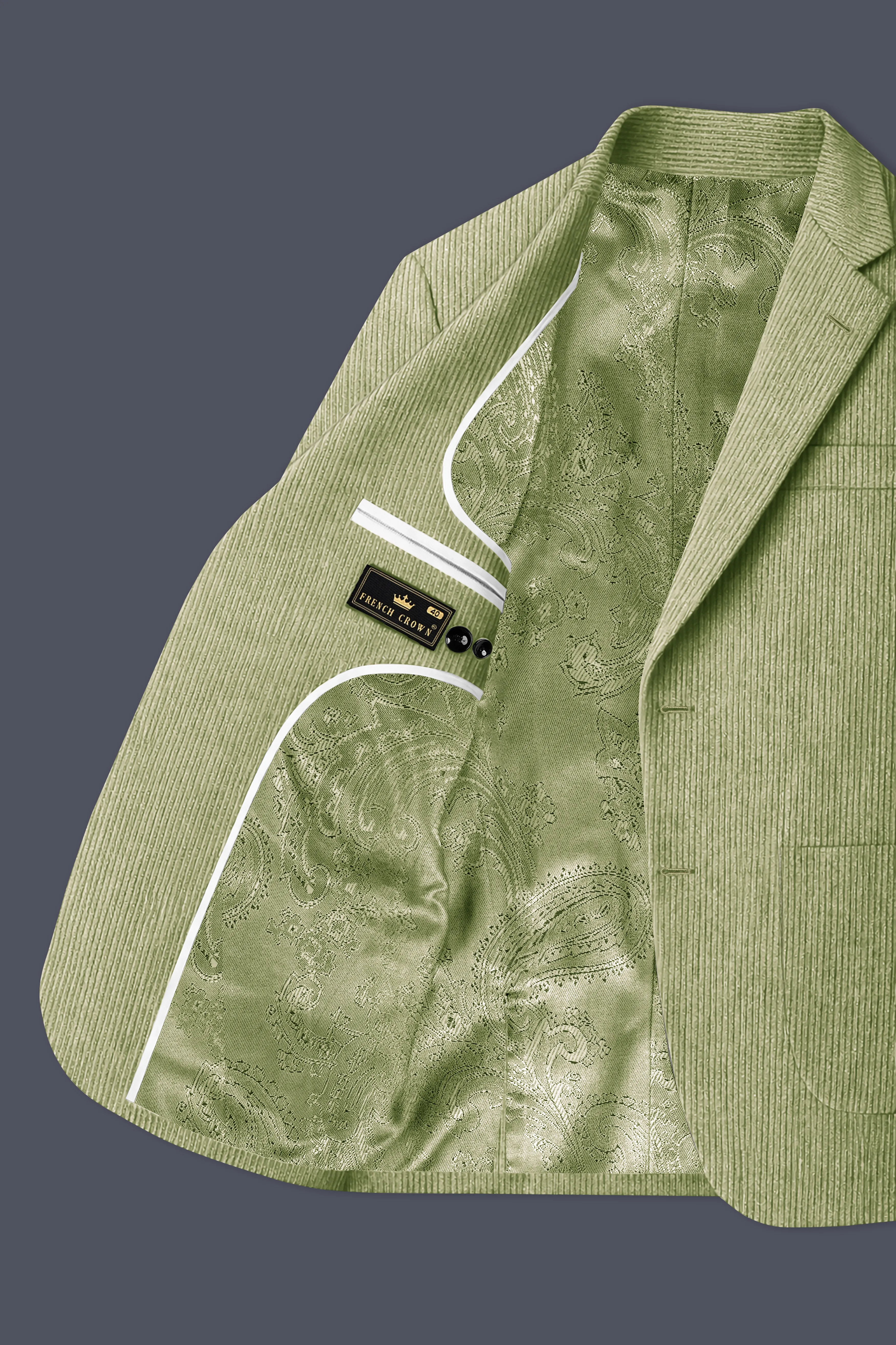 Aurethist-Thistle Green Corduroy Single Breasted Sports Blazer sold by French Crown product image thumbnail 5