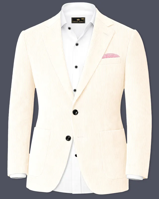 Ivoro-Swizzle Cream Corduroy Single Breasted Sports Blazer sold by French Crown