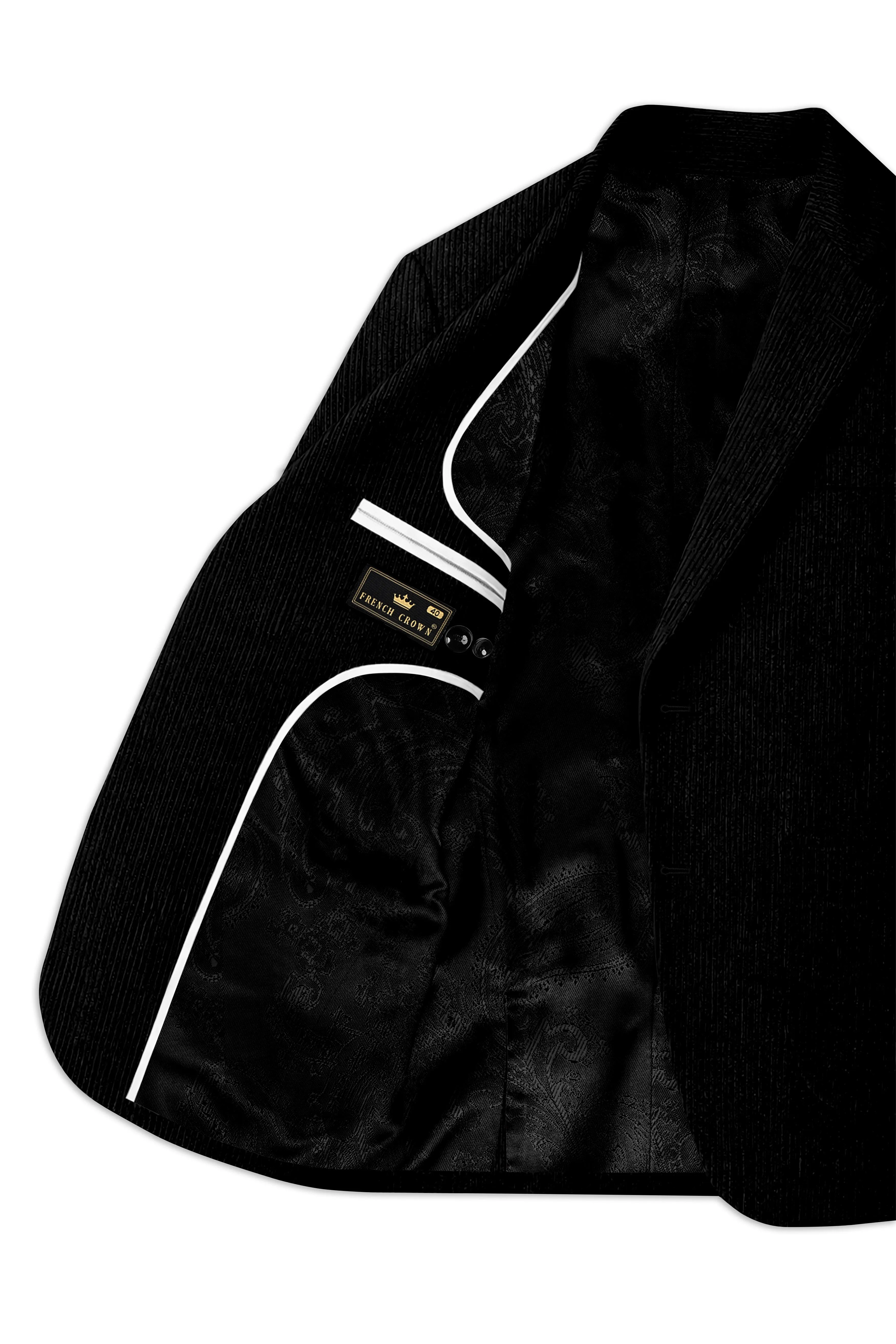 Jadenzo-Jade Black Corduroy Single Breasted Sports Blazer sold by French Crown product image thumbnail 5