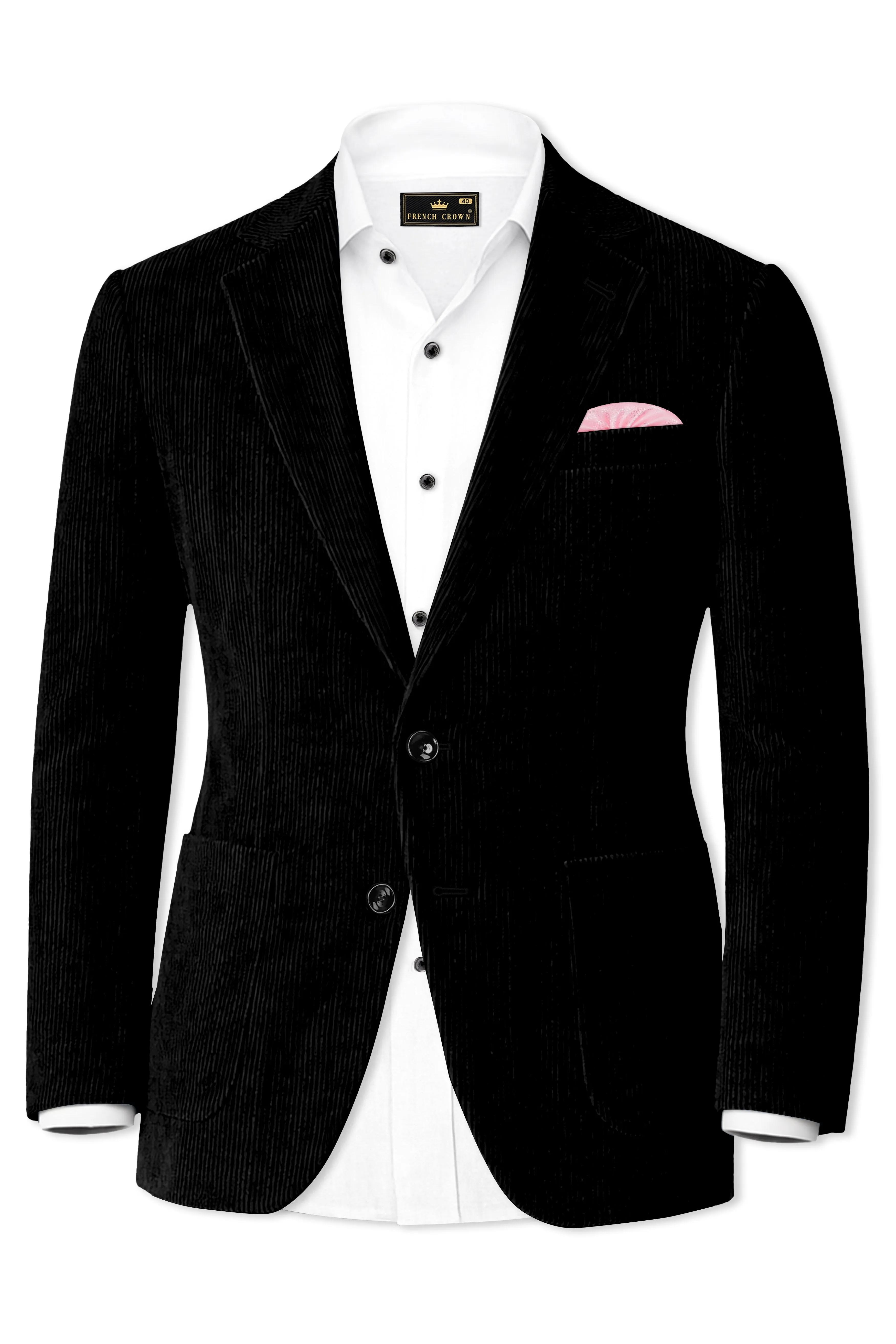 Jadenzo-Jade Black Corduroy Single Breasted Sports Blazer sold by French Crown product image thumbnail 2