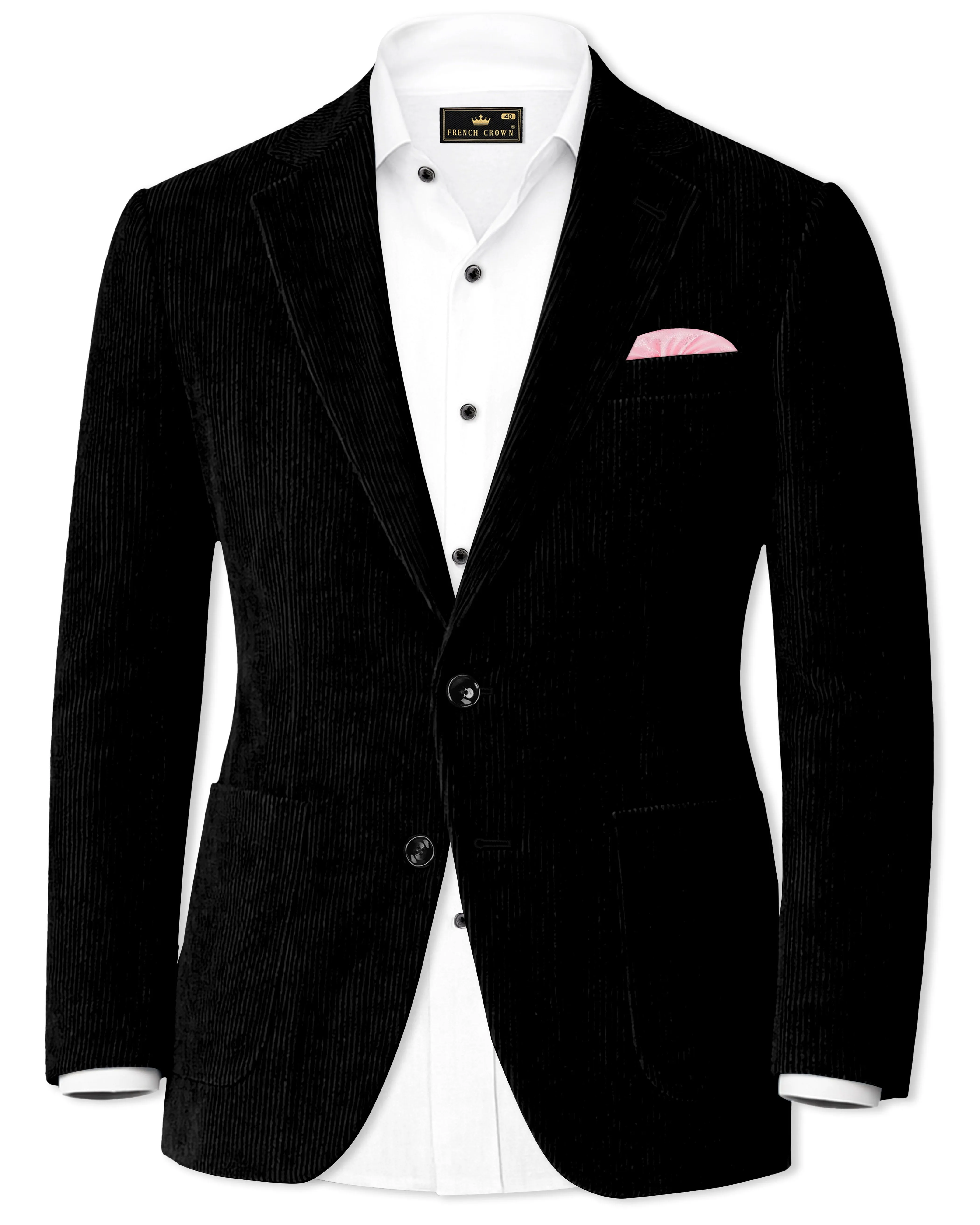 Jadenzo-Jade Black Corduroy Single Breasted Sports Blazer sold by French Crown