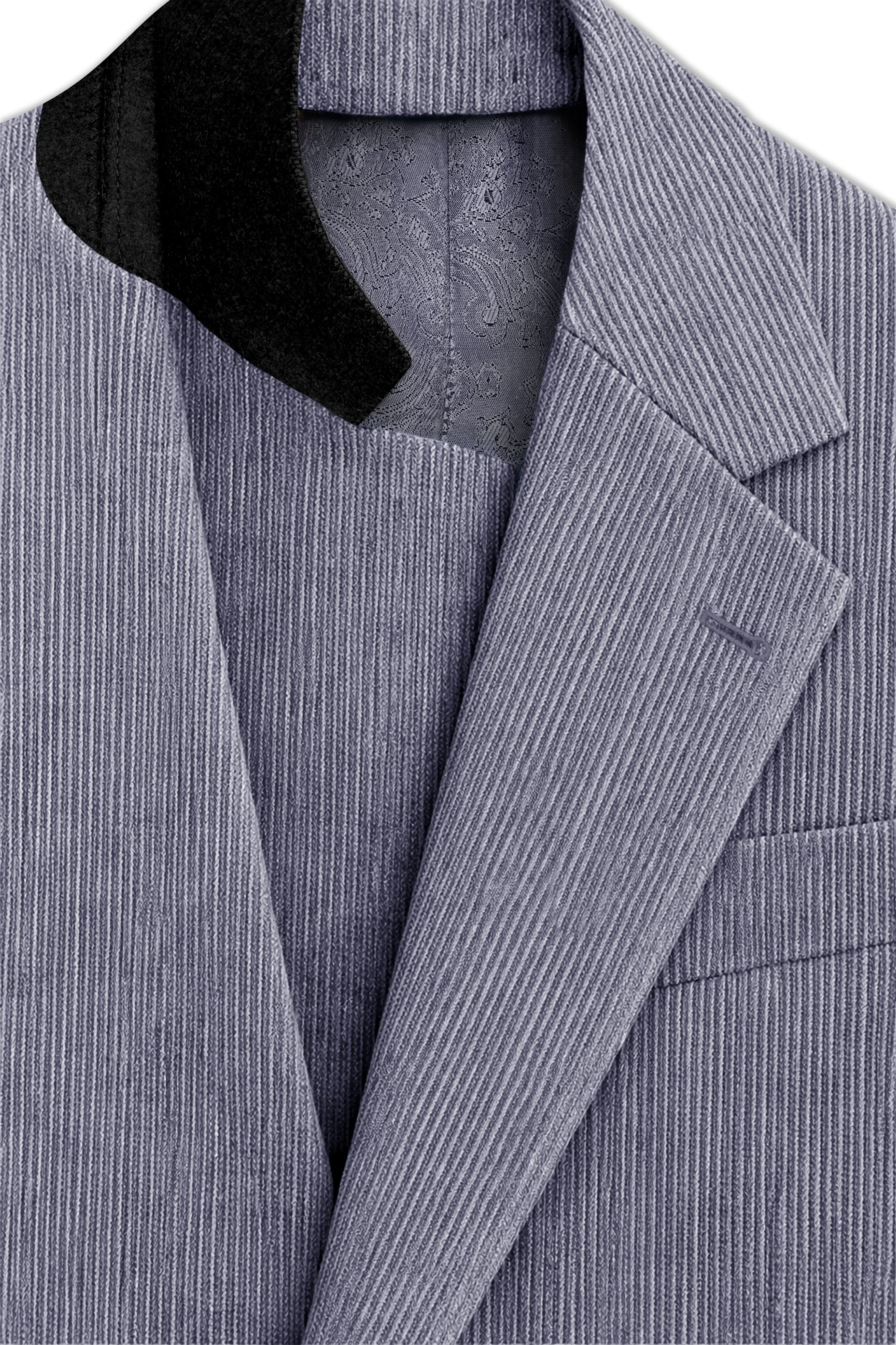 Ribvoro-Topaz Gray Corduroy Single Breasted Sports Blazer sold by French Crown product image thumbnail 4