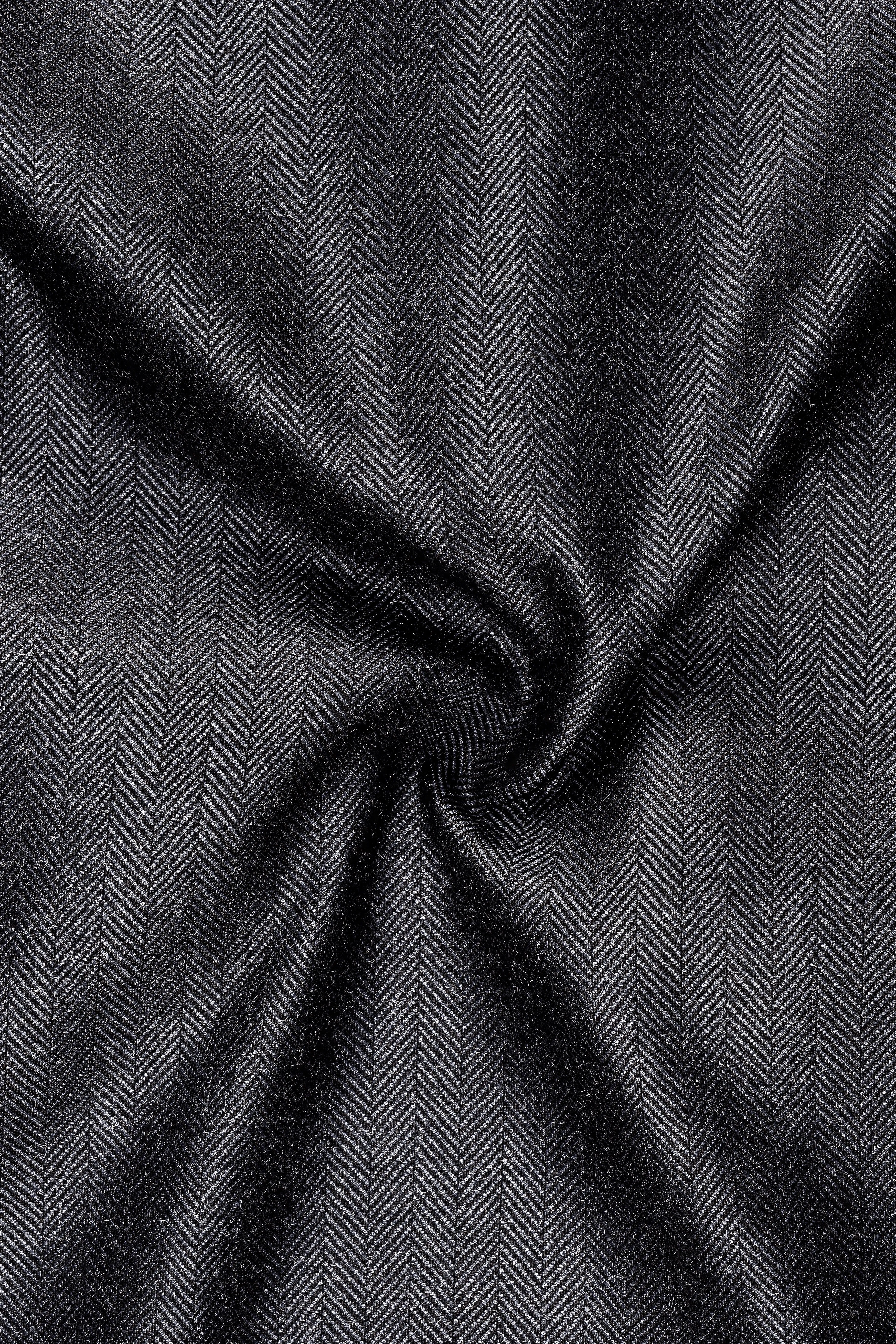 Silvoro-Iridium Gray Herringbone Textured Tweed Double Breasted Suit sold by French Crown product image thumbnail 3