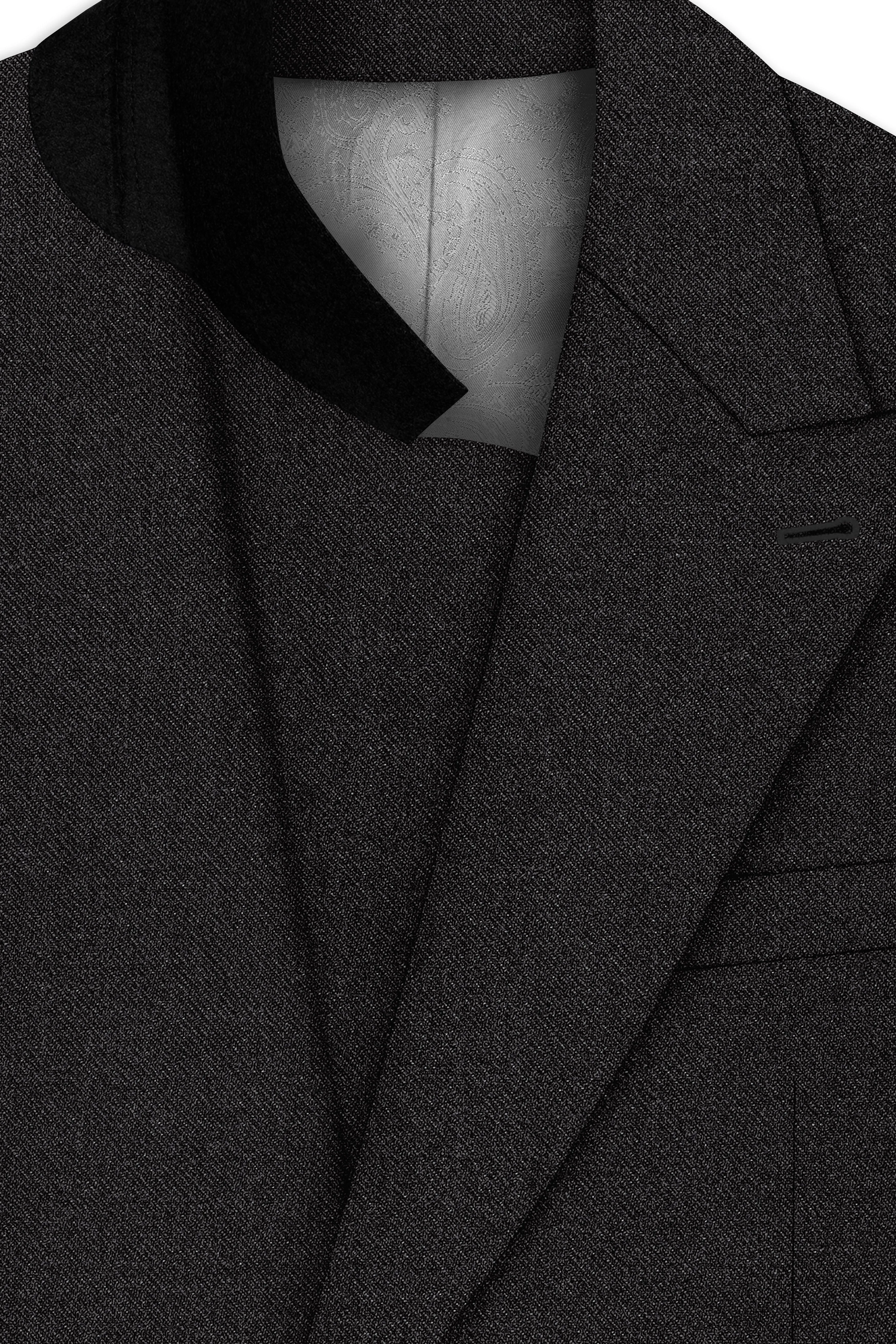 Cinerro-Mine Shaft Gray Textured Tweed Double Breasted Suit sold by French Crown product image thumbnail 5