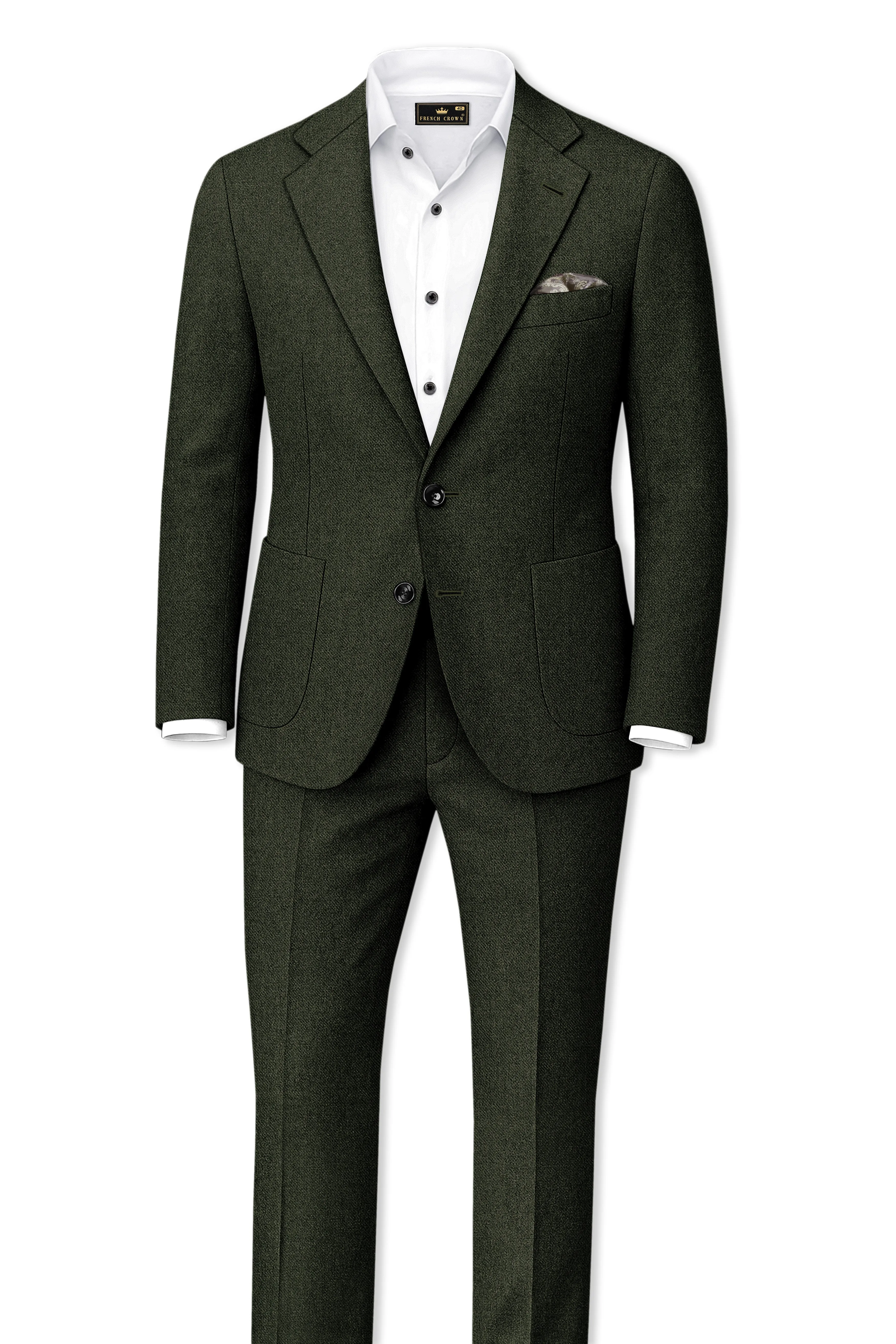 Virenza-Rangoon Green Textured Tweed Single Breasted Sports Suit sold by French Crown product image thumbnail 4