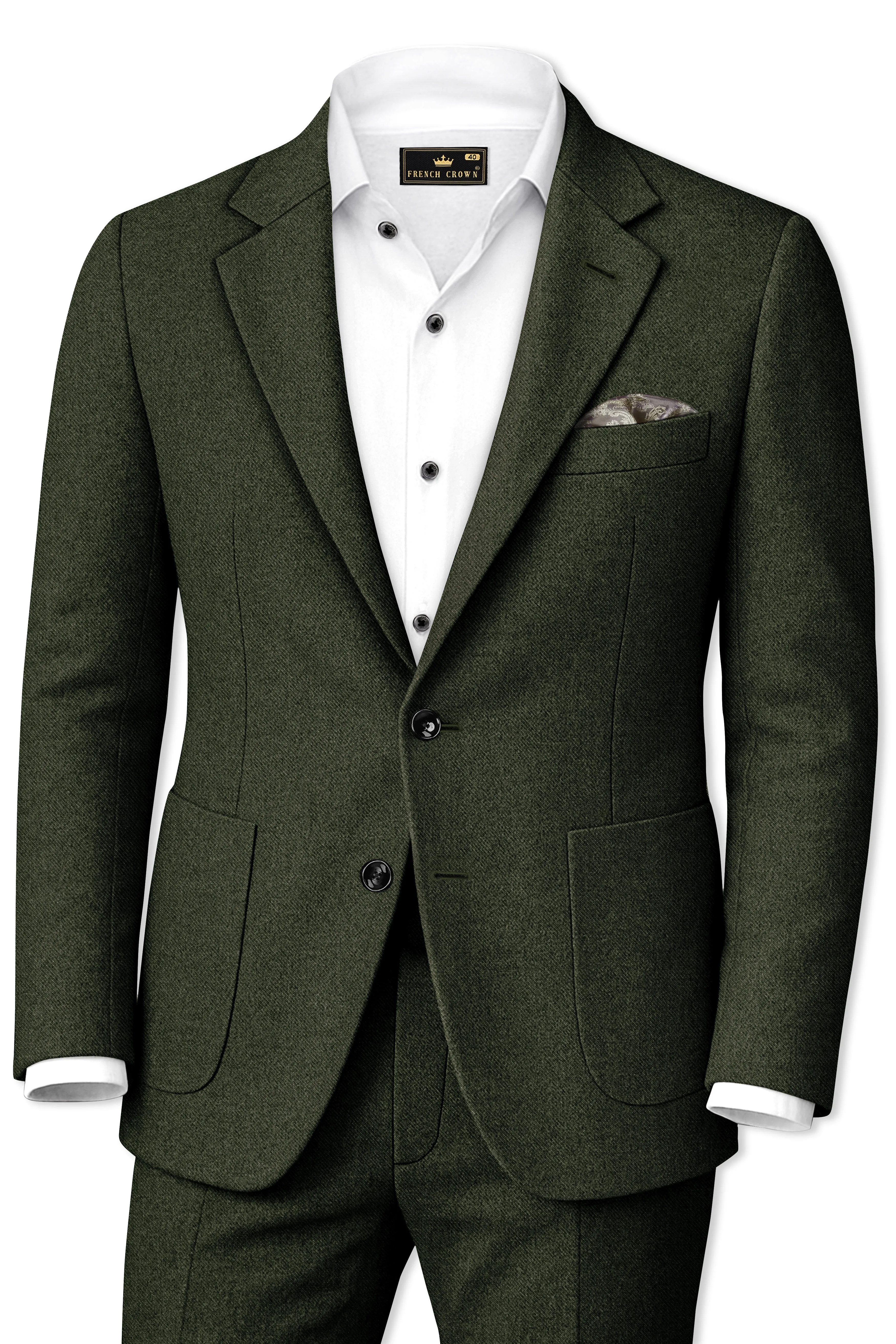 Virenza-Rangoon Green Textured Tweed Single Breasted Sports Suit sold by French Crown product image thumbnail 2