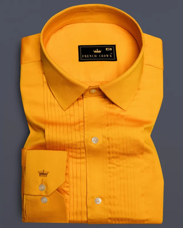 Zestine-Squash Orange Subtle Sheen Super Soft Premium Cotton Dress Tuxedo Shirt sold by French Crown