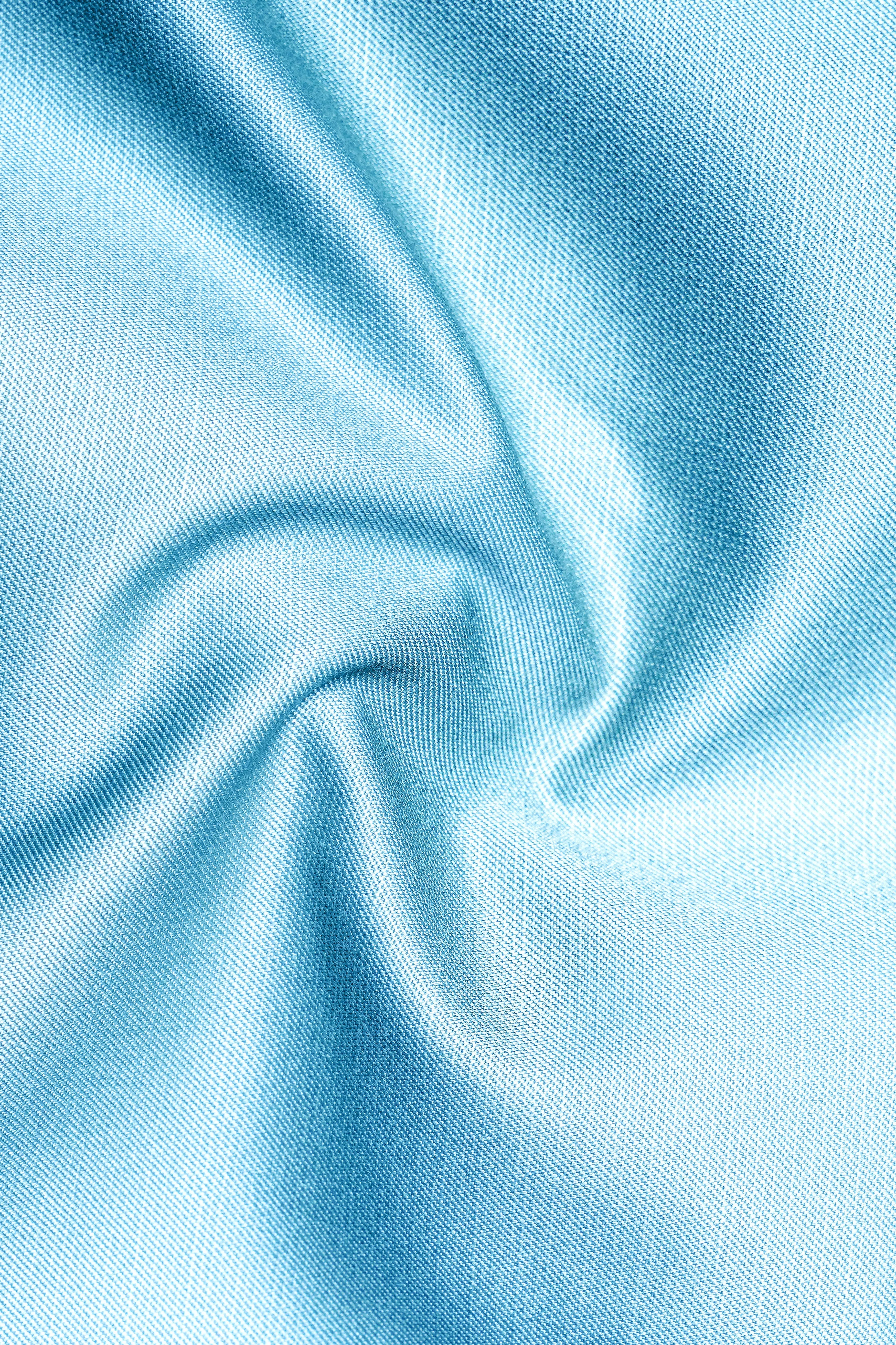 Iceland-Aquamarine Blue Wool Rich Tuxedo Slight Stretch Suit sold by French Crown product image thumbnail 3