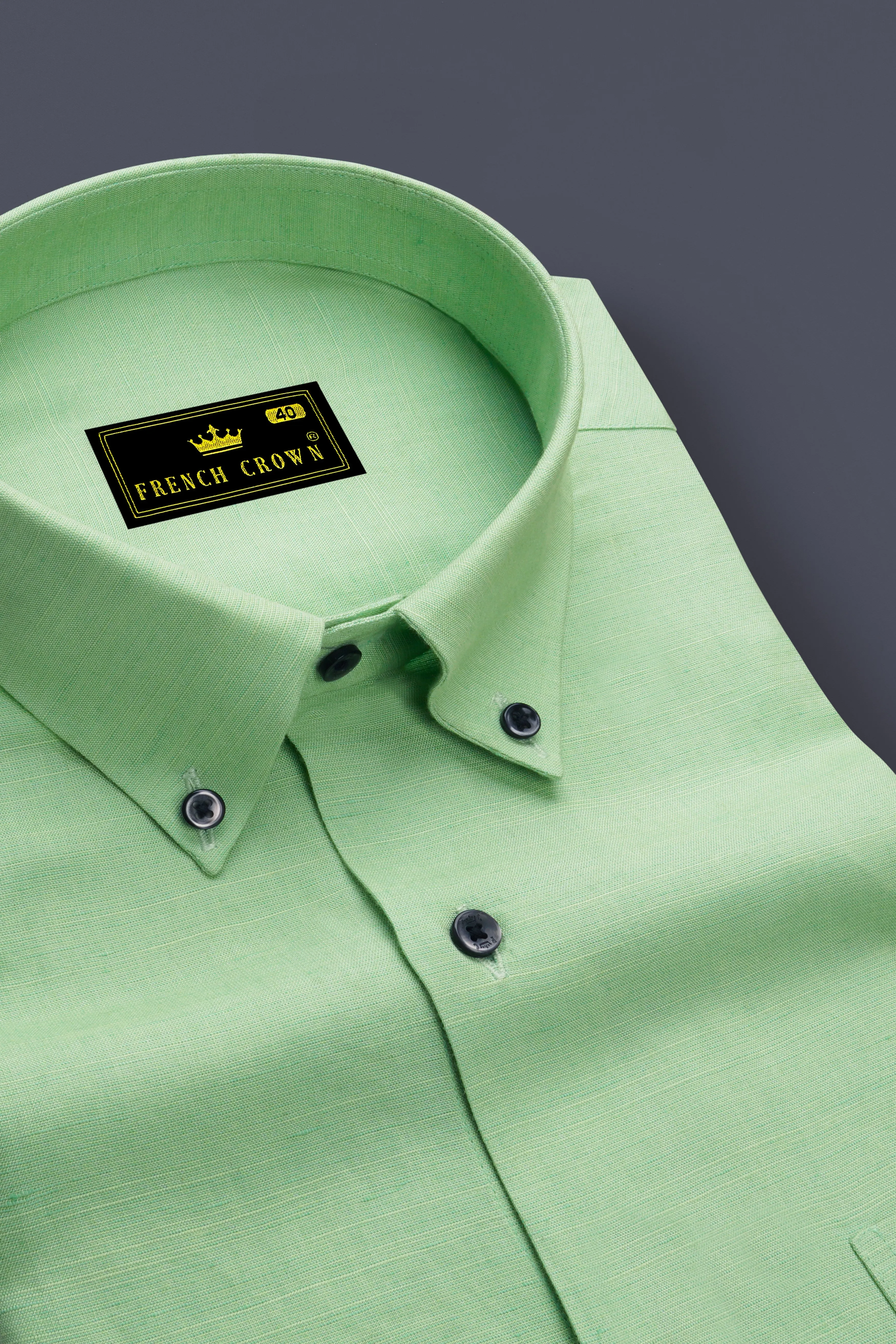 Verdoro-Pale Green Chambray Premium Cotton Dress Shirt sold by French Crown product image thumbnail 2