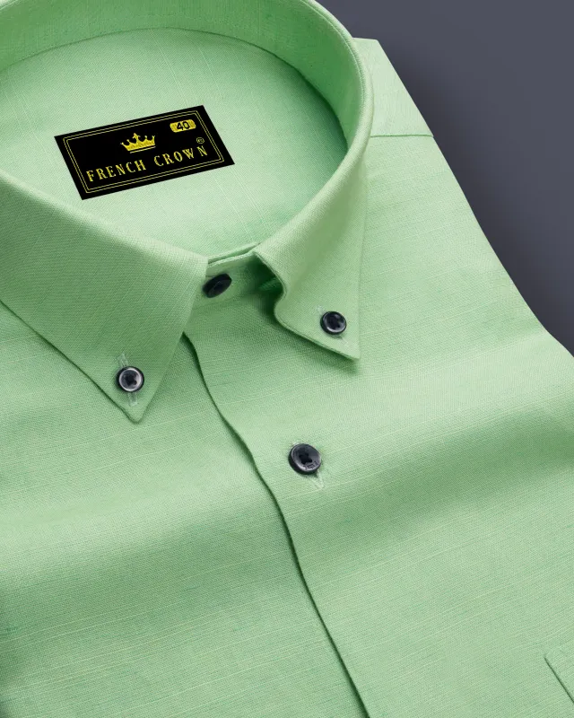 Verdoro-Pale Green Chambray Premium Cotton Dress Shirt sold by French Crown
