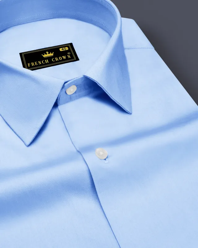 Celvoro-Powder Blue Subtle Sheen Super Soft Premium Cotton Dress Shirt sold by French Crown