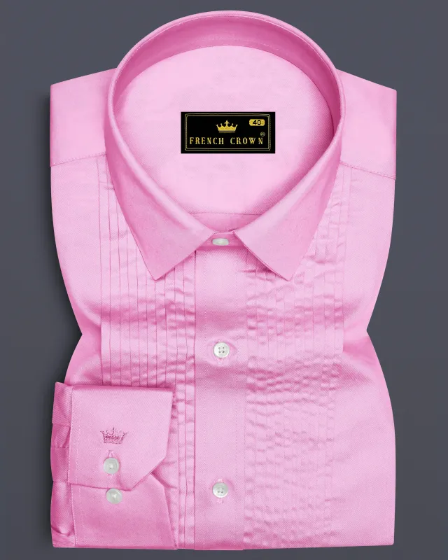 Blushoro-Illusion Pink Subtle Sheen Super Soft Premium Cotton Tuxedo Dress Shirt sold by French Crown