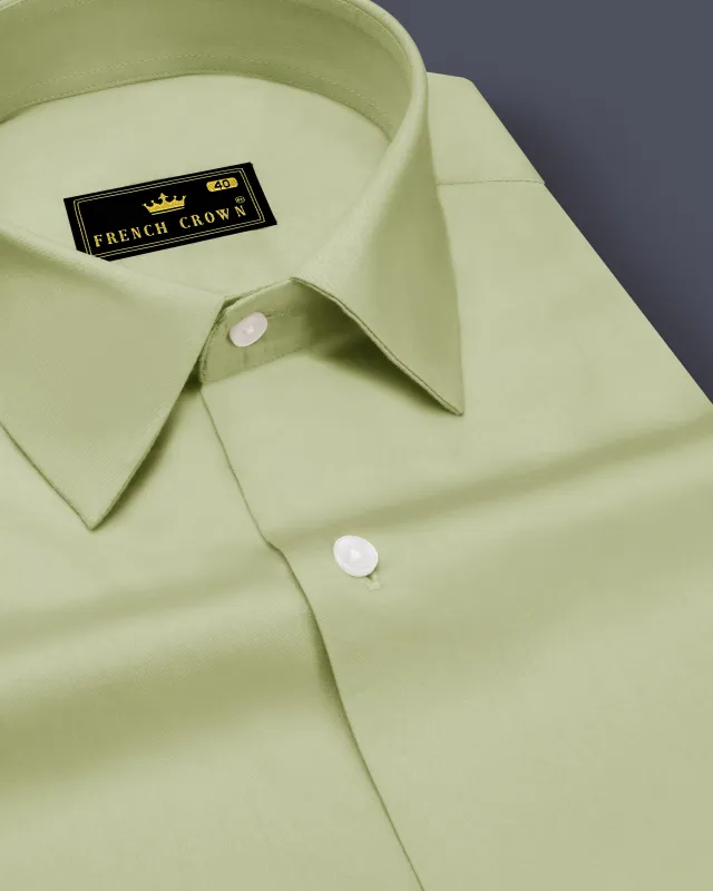 Florvoro-Thistle Green Subtle Sheen Super Soft Premium Cotton Dress Shirt sold by French Crown