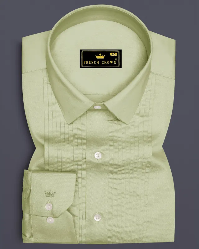 Florvoro-Thistle Green Subtle Sheen Super Soft Premium Cotton Tuxedo Dress Shirt sold by French Crown