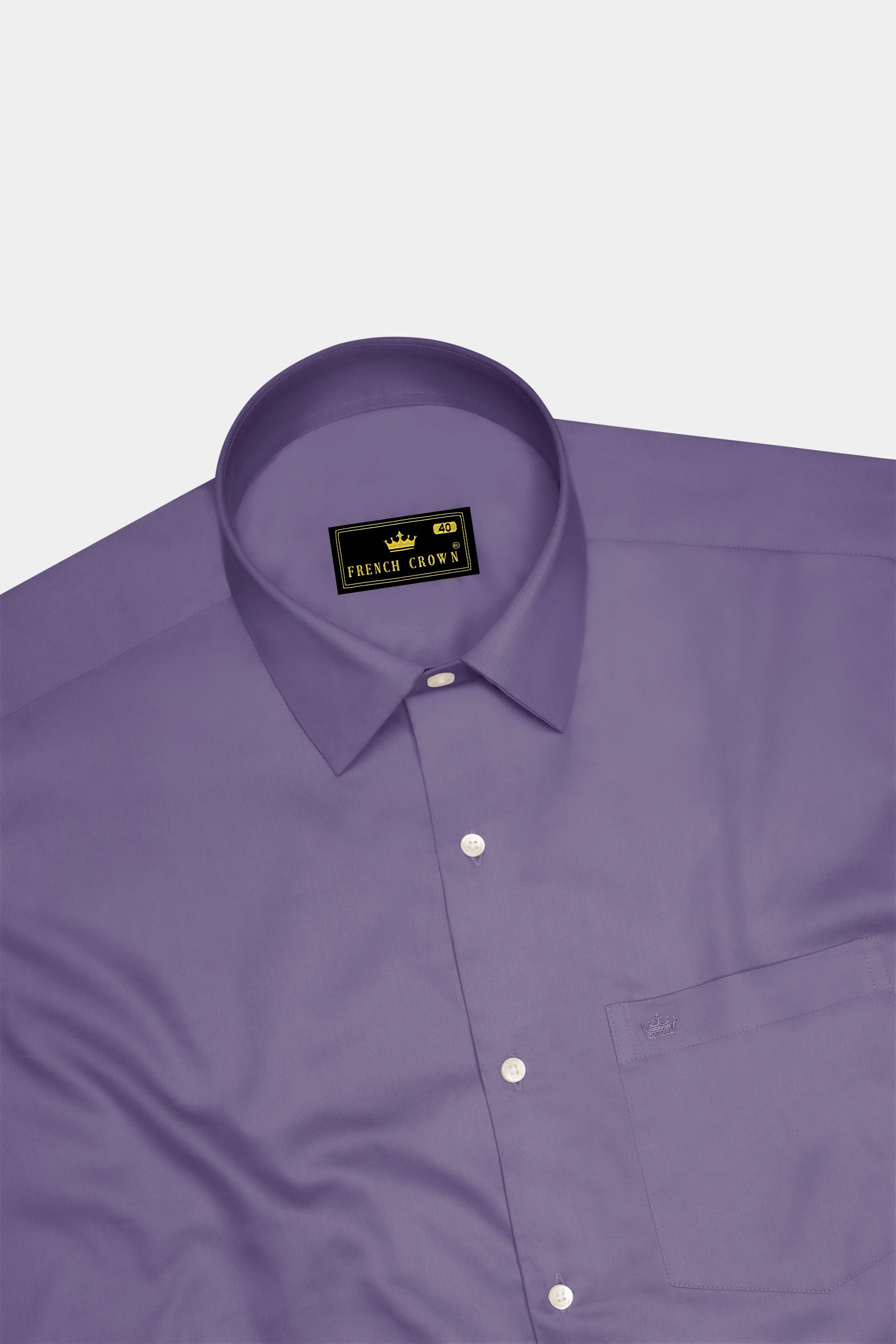 Violoro-Mobster Purple Subtle Sheen Super Soft Premium Cotton Dress Shirt sold by French Crown product image thumbnail 5