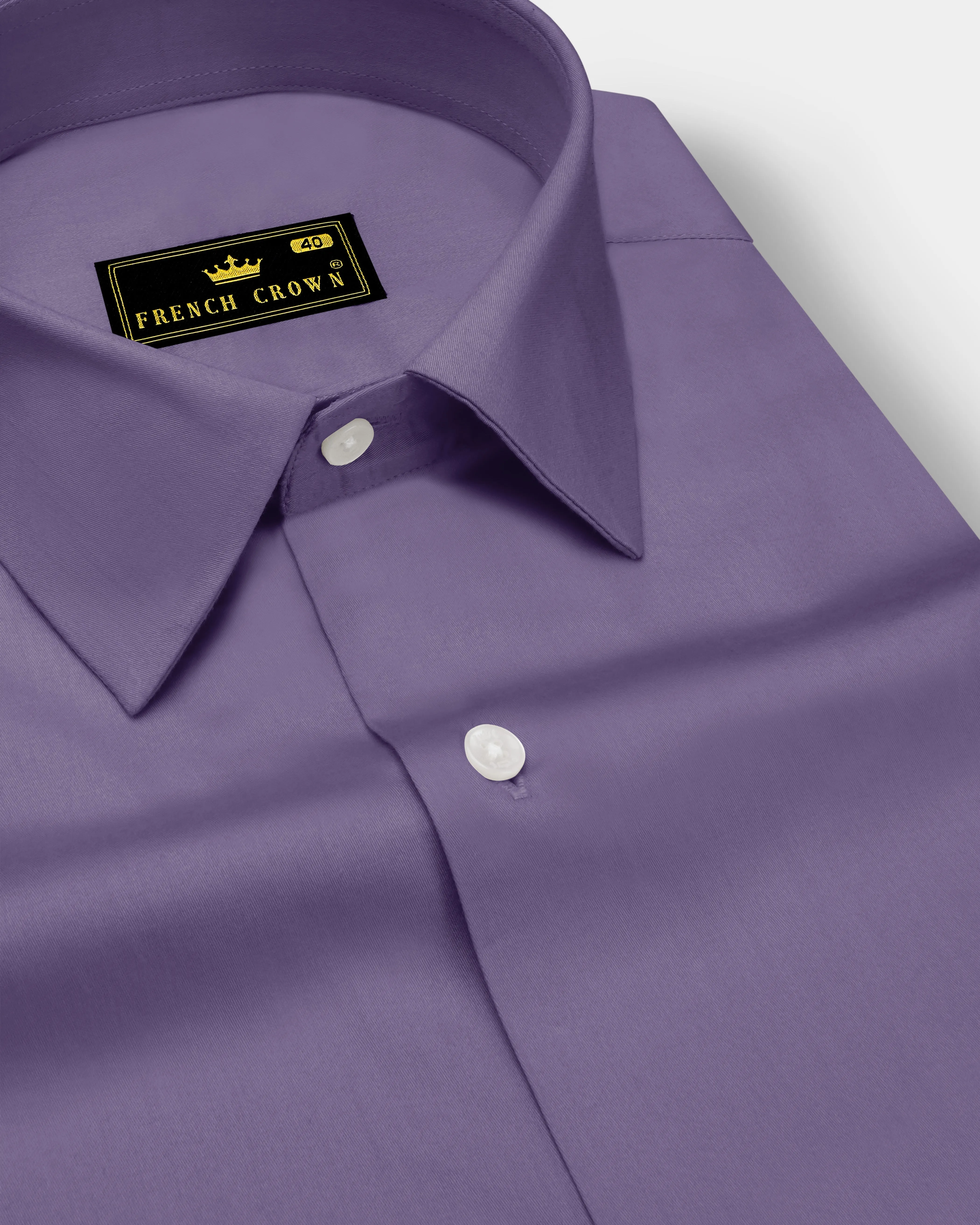 Violoro-Mobster Purple Subtle Sheen Super Soft Premium Cotton Dress Shirt sold by French Crown