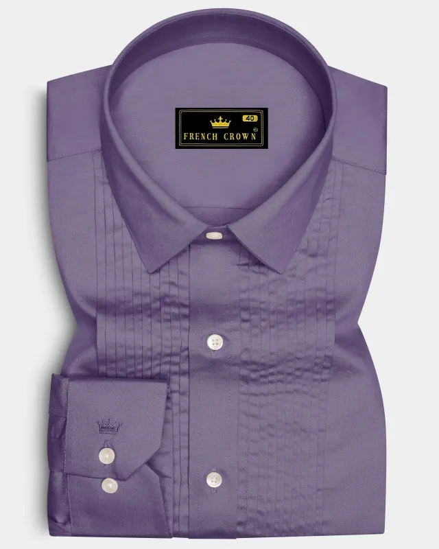 Violoro-Mobster Purple Subtle Sheen Super Soft Premium Cotton Tuxedo Dress Shirt sold by French Crown