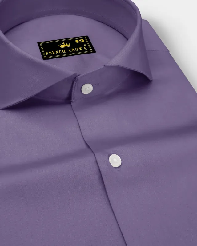 Violoro-Mobster Purple Subtle Sheen Super Soft Premium Cotton Cut Away Collar Dress Shirt sold by French Crown