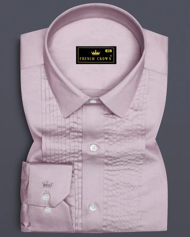 Coutaro-Plum Pink Subtle Sheen Super Soft Premium Cotton Tuxedo Dress Shirt sold by French Crown