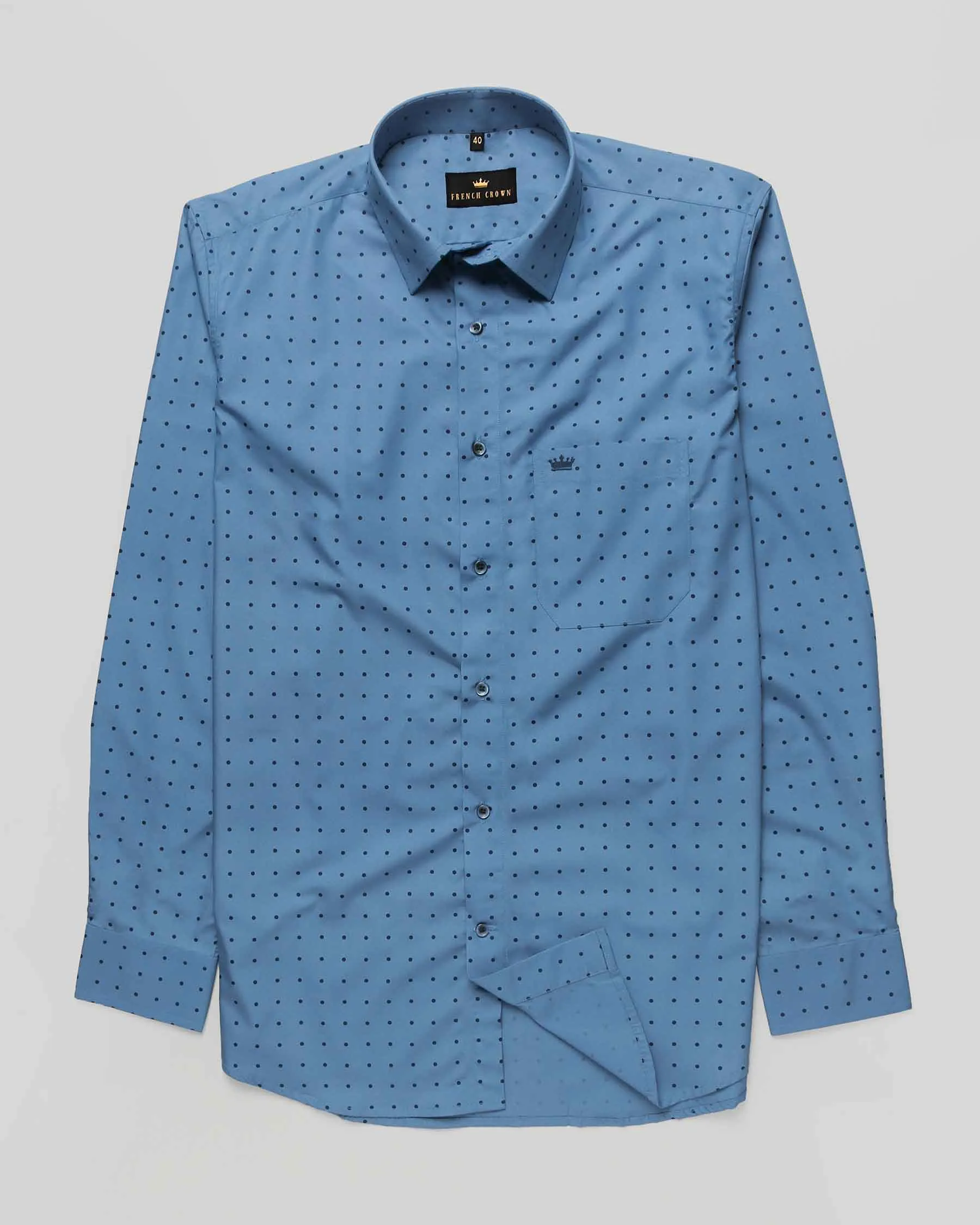 Yale Blue Premium Cotton Shirt sold by French Crown product image thumbnail 5
