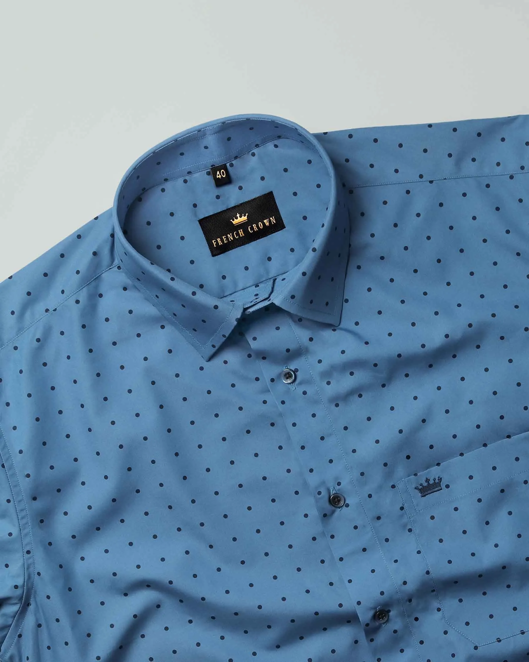 Yale Blue Premium Cotton Shirt sold by French Crown product image thumbnail 4
