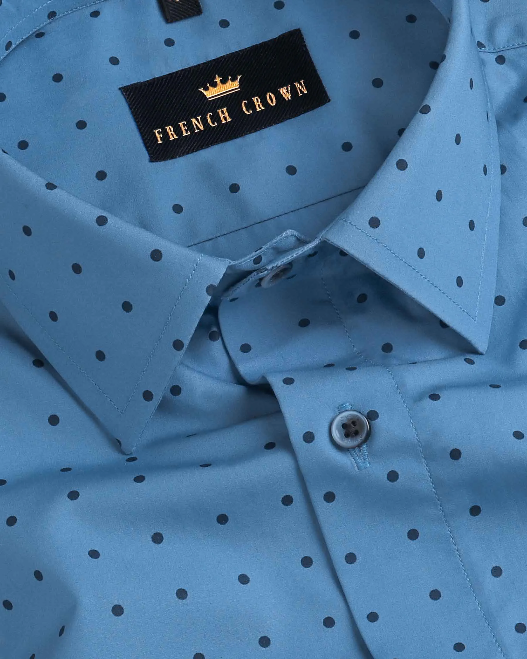 Yale Blue Premium Cotton Shirt sold by French Crown