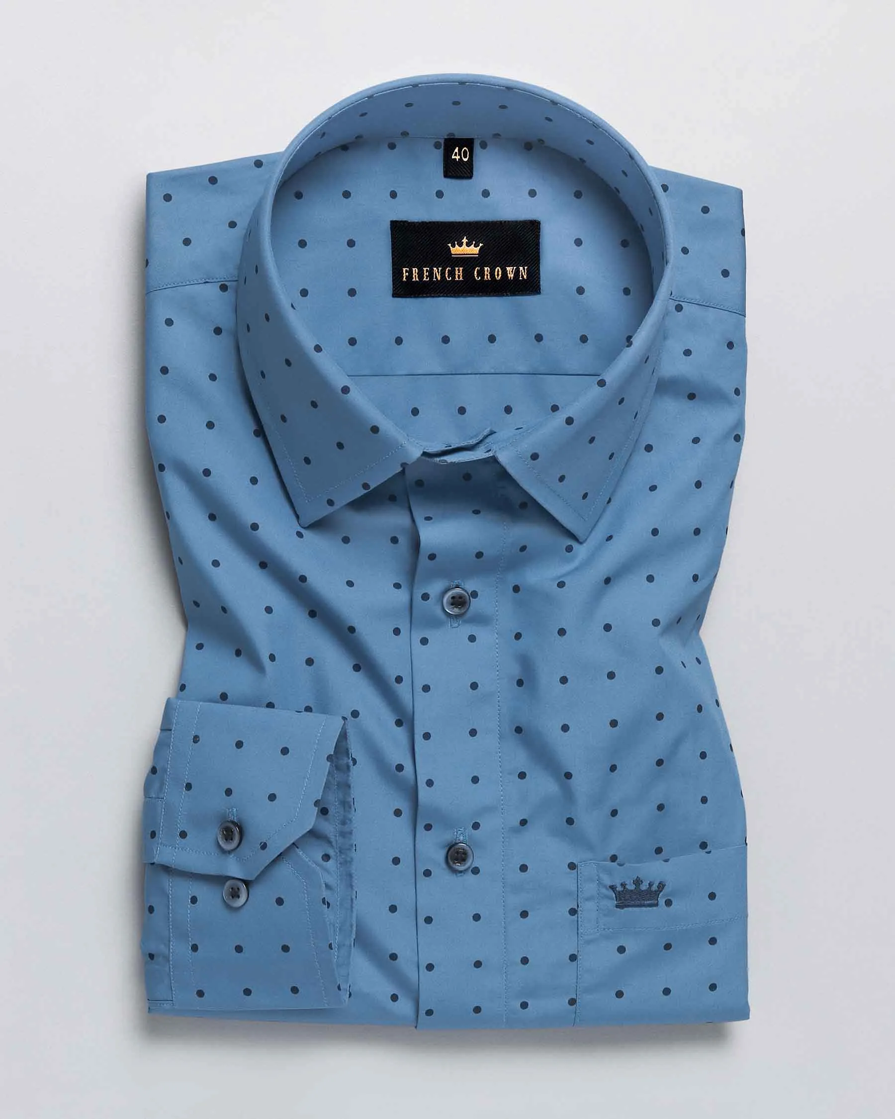 Yale Blue Premium Cotton Shirt sold by French Crown product image thumbnail 3