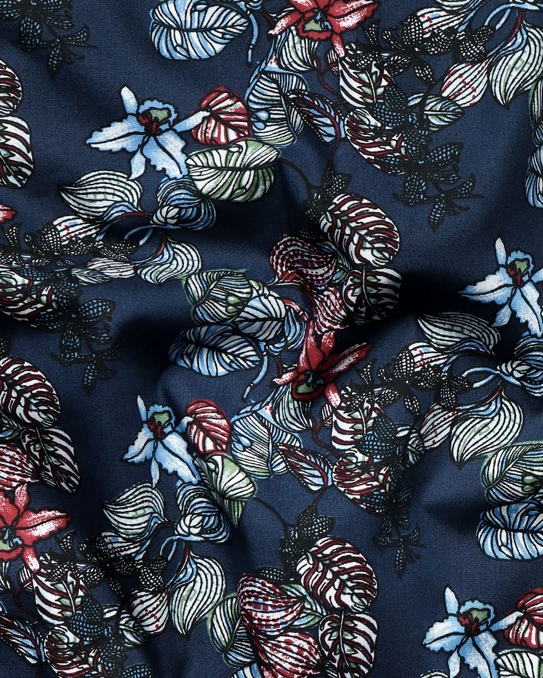 Blue flowers Printed Premium Cotton Shirt sold by French Crown product image thumbnail 2
