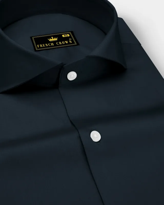 Palzen-Arsenic Gray Subtle Sheen Super Soft Premium Cotton Cut Away Collar Dress Shirt sold by French Crown