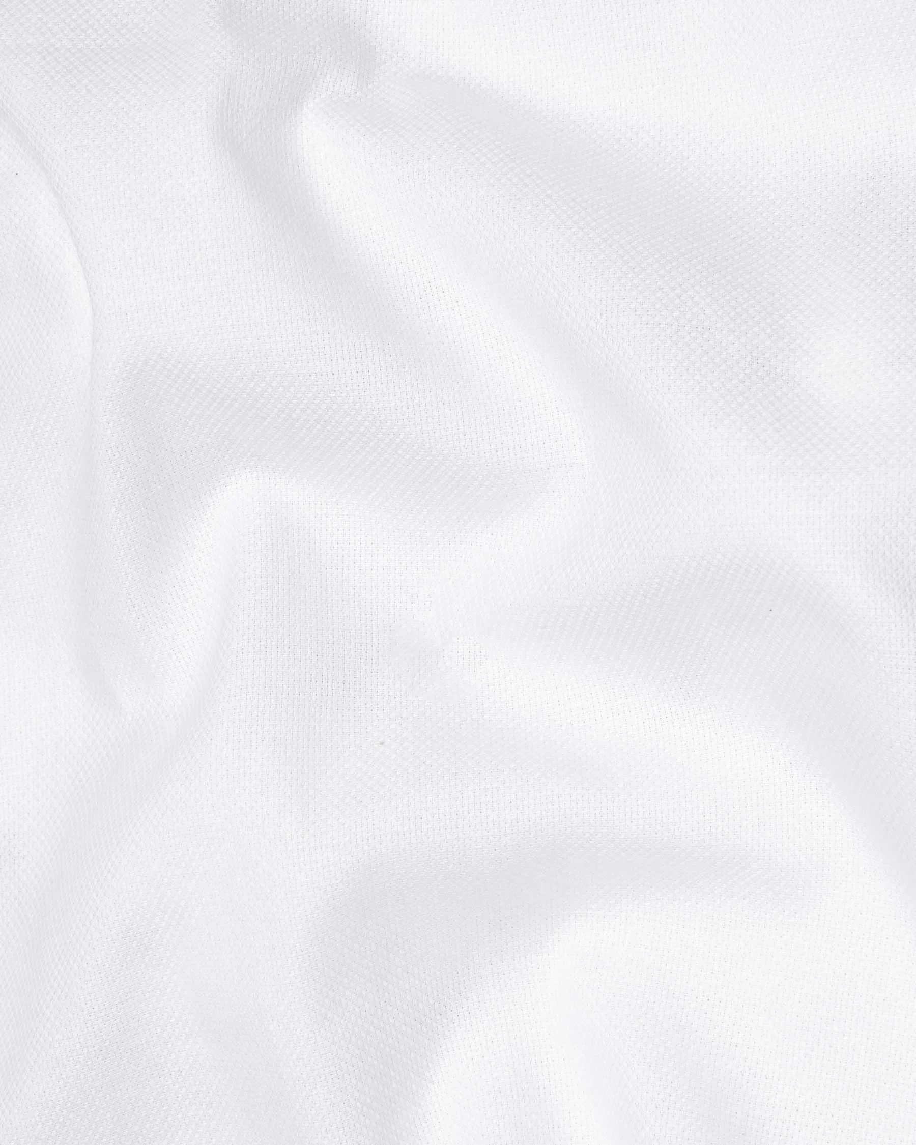 Bright White Dobby Textured Premium Giza Cotton Shirt sold by French Crown product image thumbnail 2