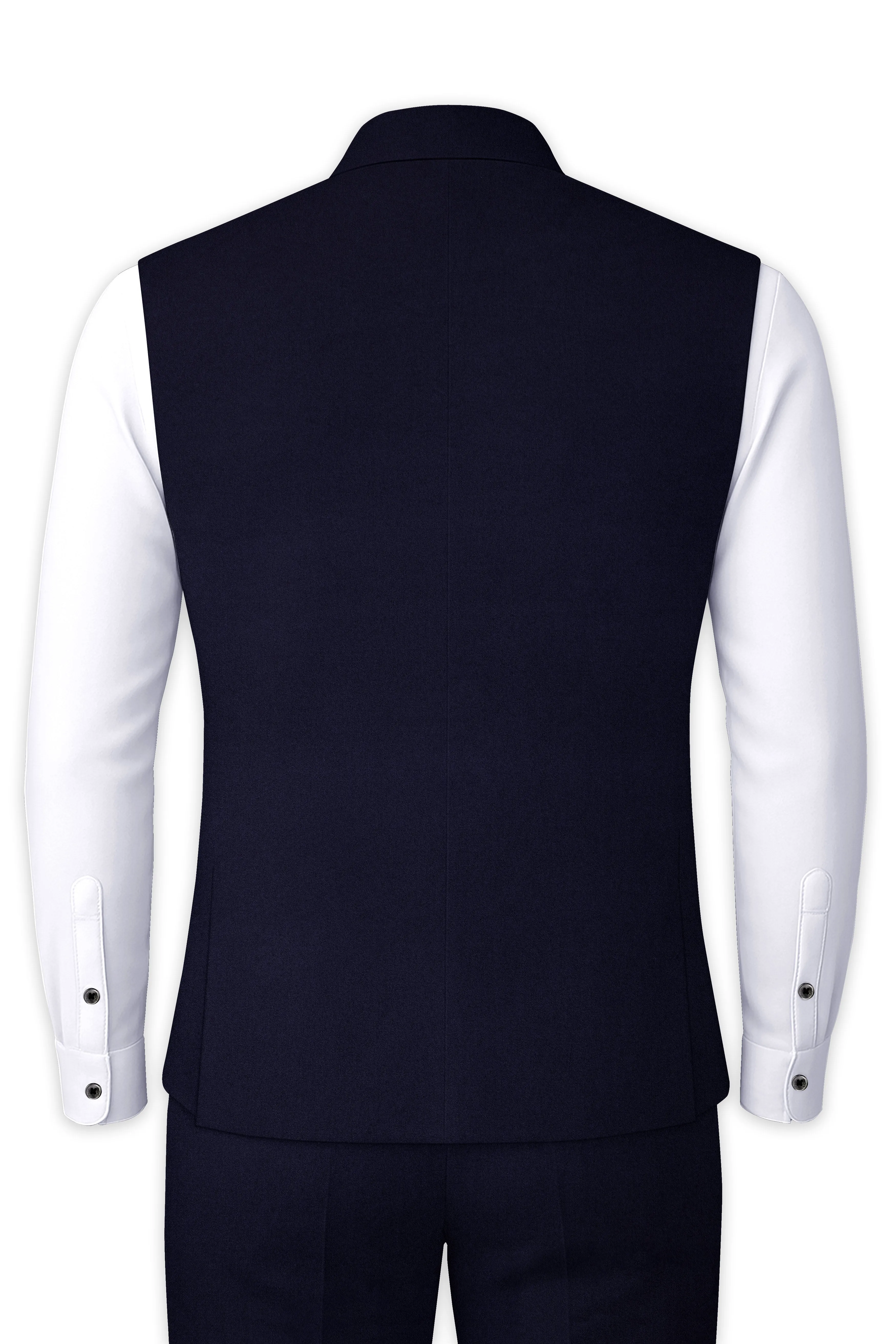 Gunmetal Blue Solid Nehru Jacket sold by French Crown product image thumbnail 4