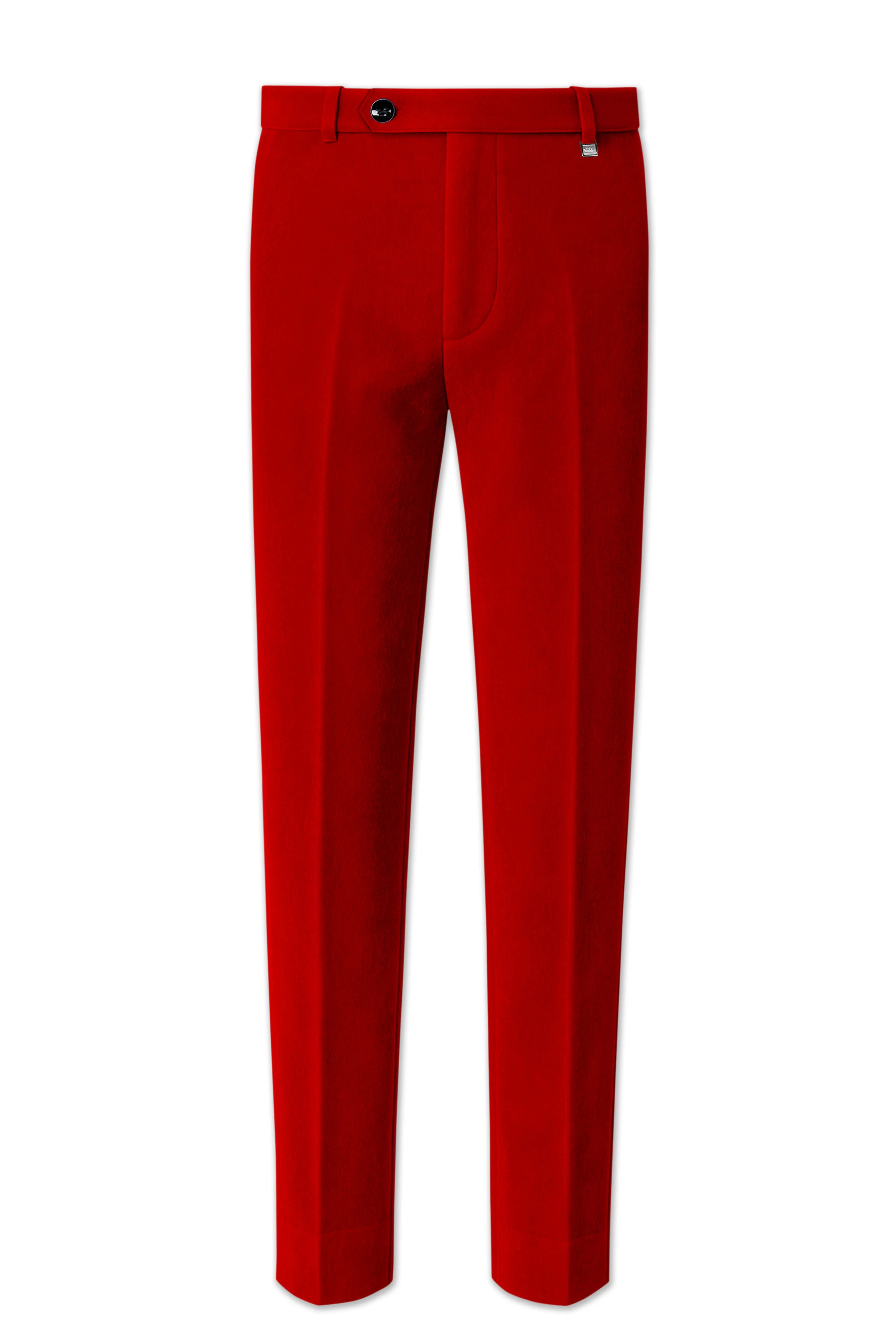 Imperio-Crimson Red Velvet Stretchable Waistband Pant sold by French Crown product image thumbnail 2